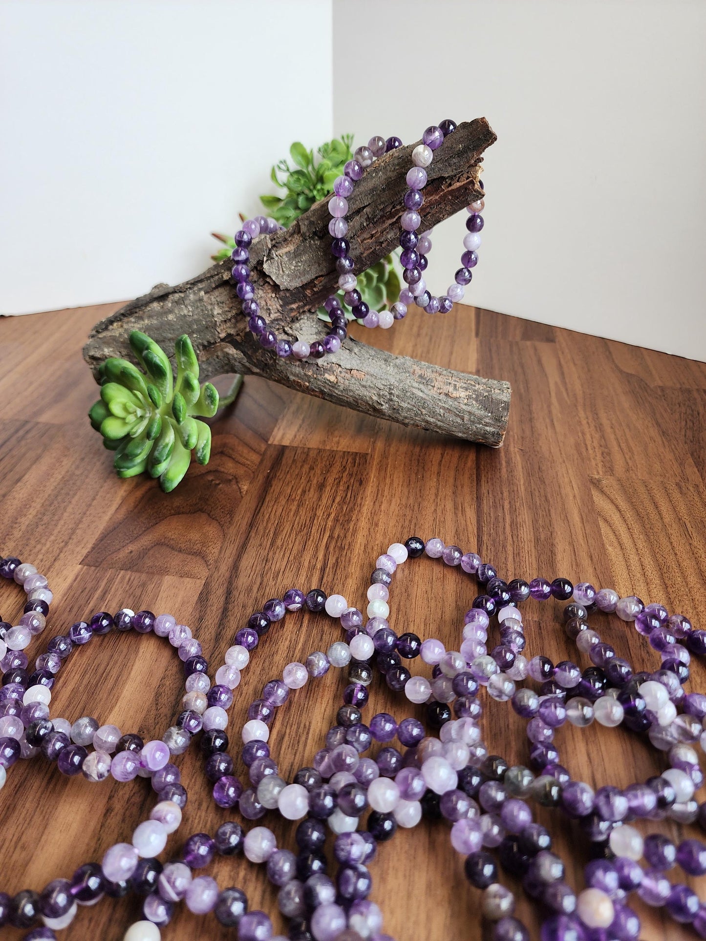 Favorite Amethyst Bracelet: 8.5MM Natural Purple Crystal Beads | Most popular crystal jewelry collection for PopRocksDecor | Lavendar Lilac