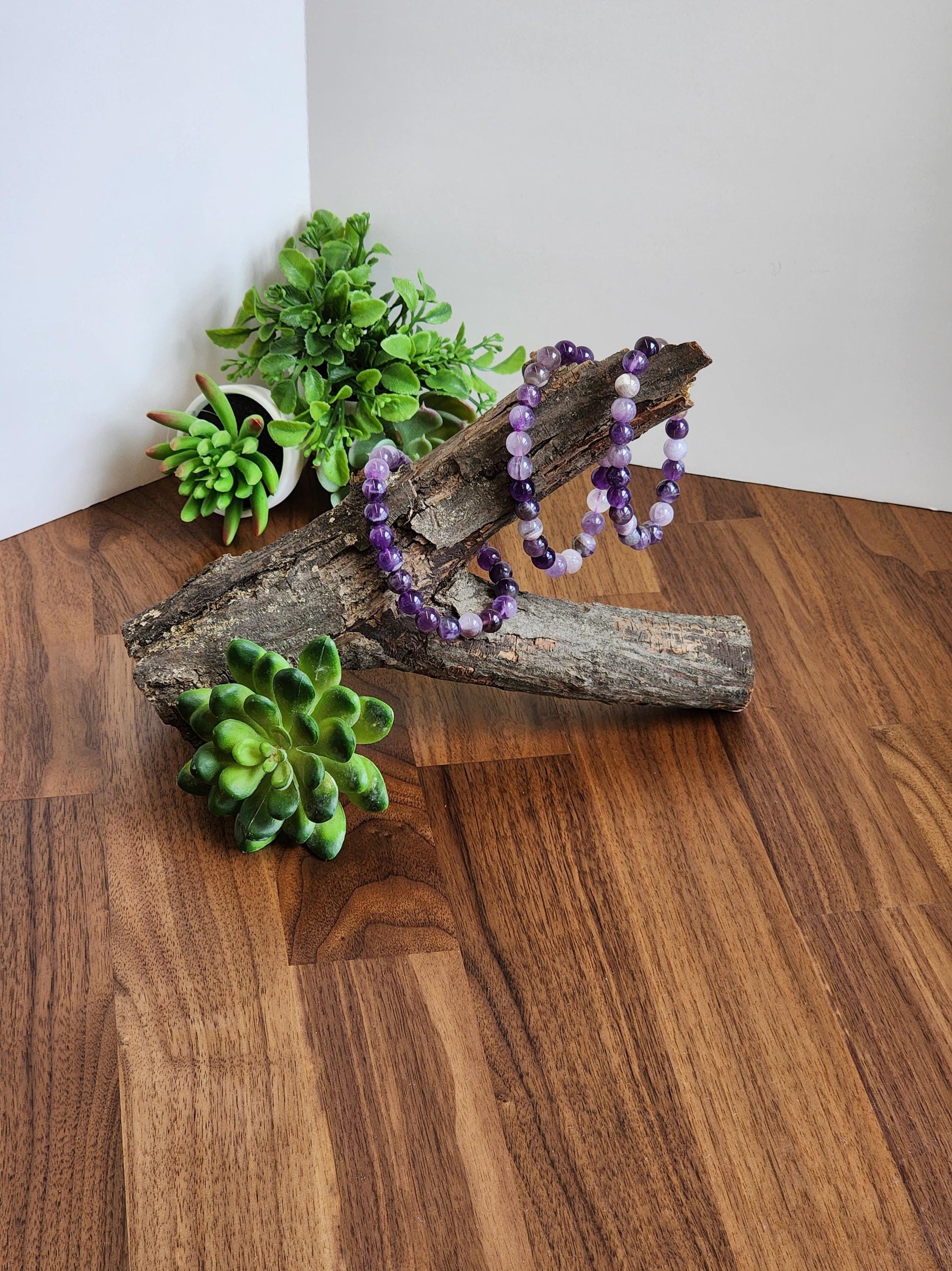 Favorite Amethyst Bracelet: 8.5MM Natural Purple Crystal Beads | Most popular crystal jewelry collection for PopRocksDecor | Lavendar Lilac