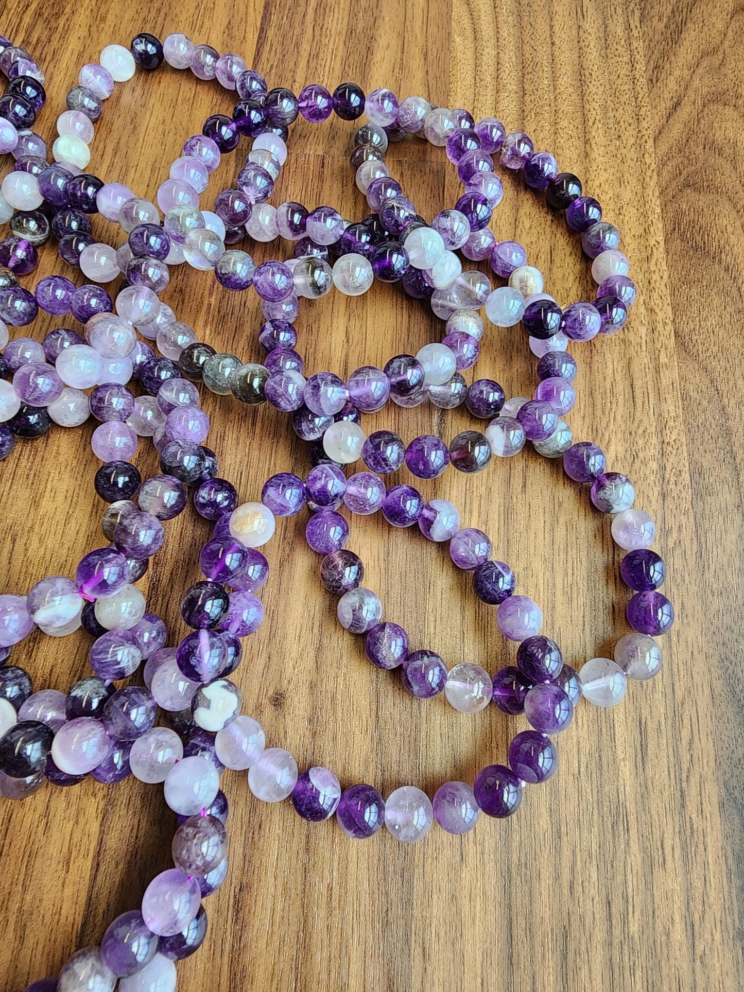 Favorite Amethyst Bracelet: 8.5MM Natural Purple Crystal Beads | Most popular crystal jewelry collection for PopRocksDecor | Lavendar Lilac