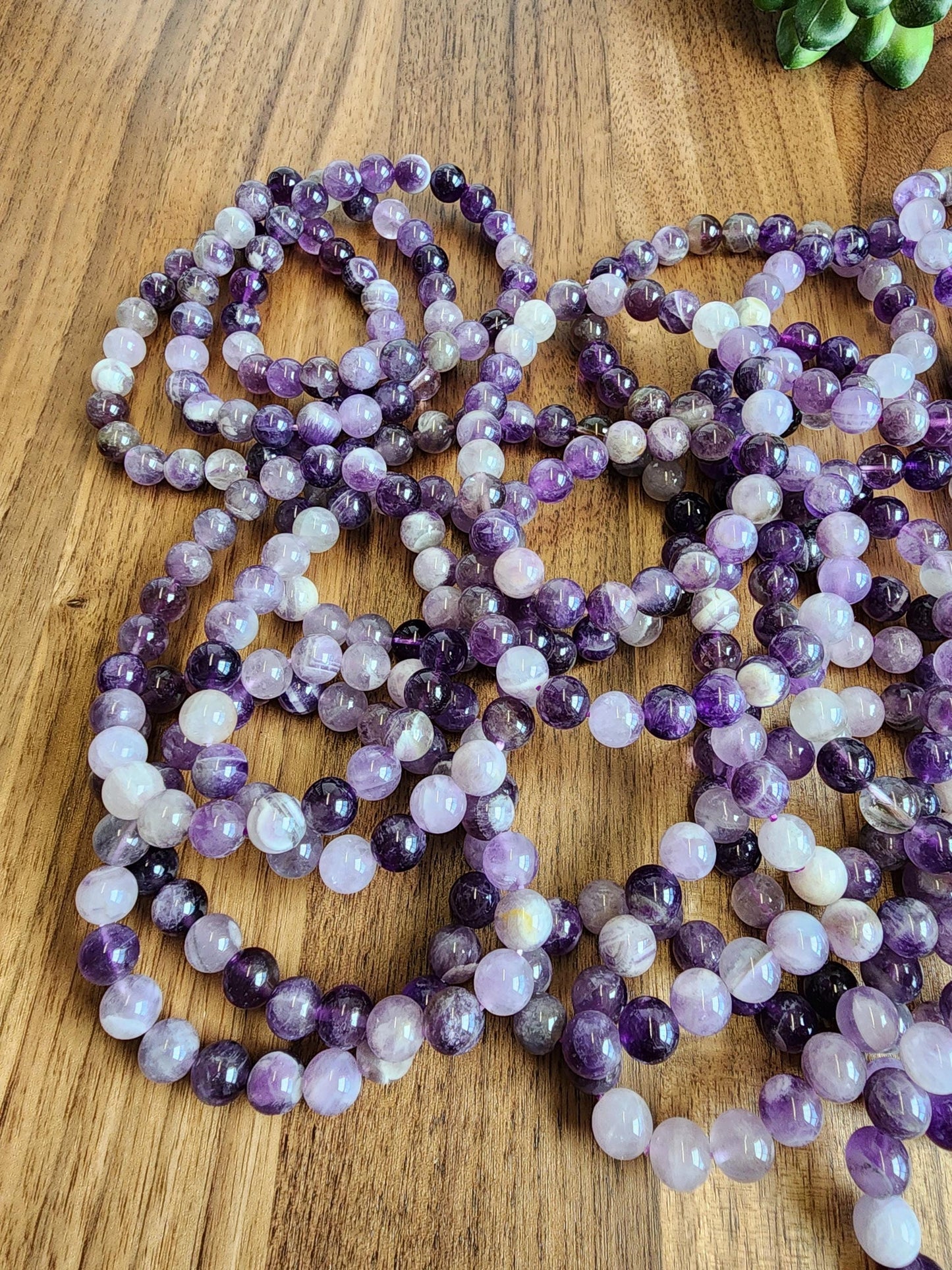 Favorite Amethyst Bracelet: 8.5MM Natural Purple Crystal Beads | Most popular crystal jewelry collection for PopRocksDecor | Lavendar Lilac
