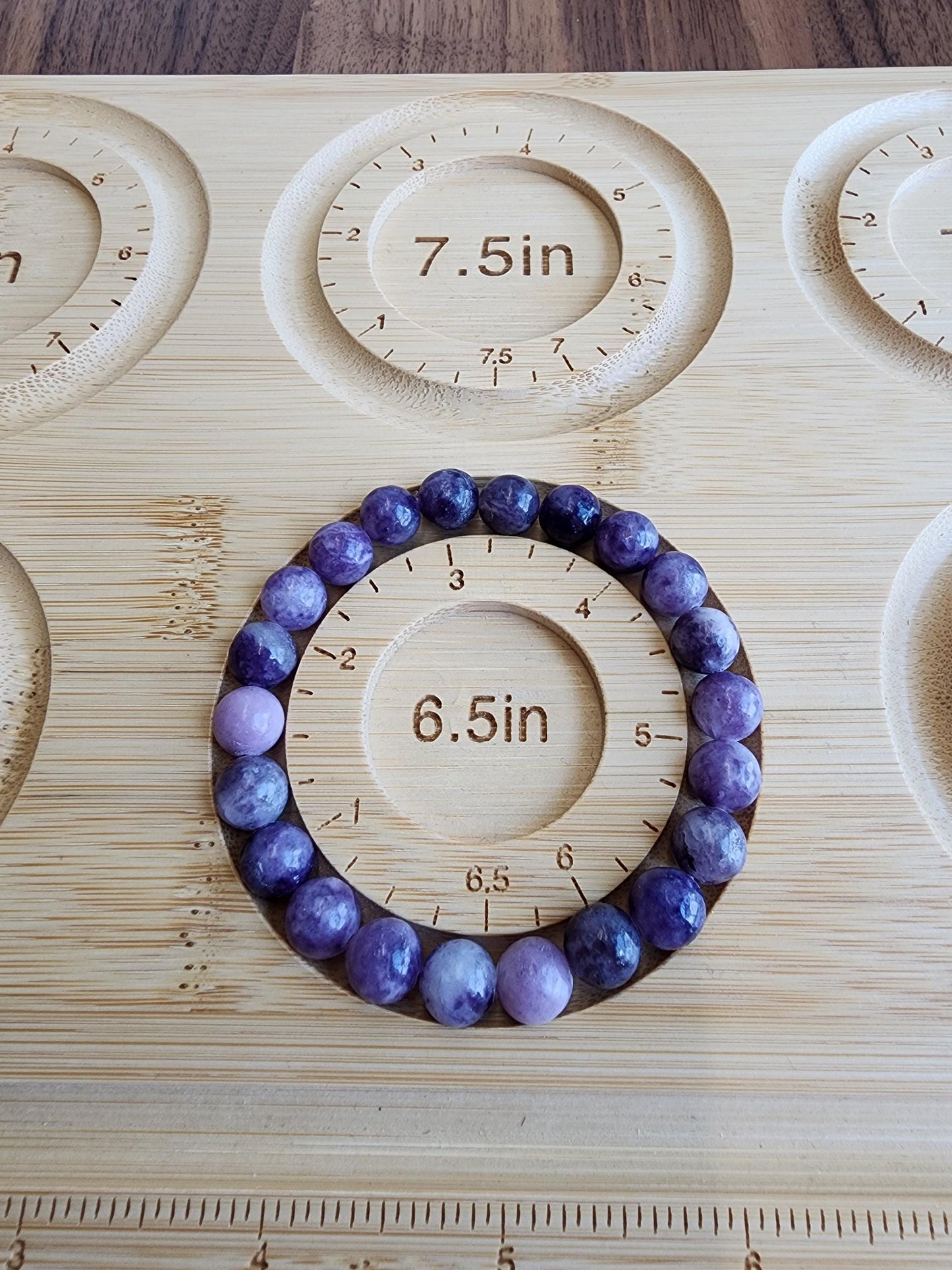 Lepidolite Bracelet: 8MM Purple Crystal Beads | Rare, lilac-purple lithium-rich mica mineral