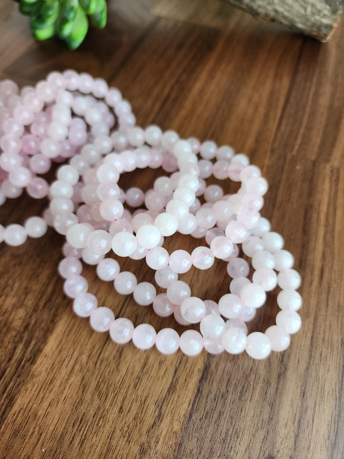Favorite Rose Quartz Bracelet: 8MM Pink Crystal Beads, stretch Magenta Band | Perfect Valentine's Day or Anniversay Gift for Mom, Girlfriend