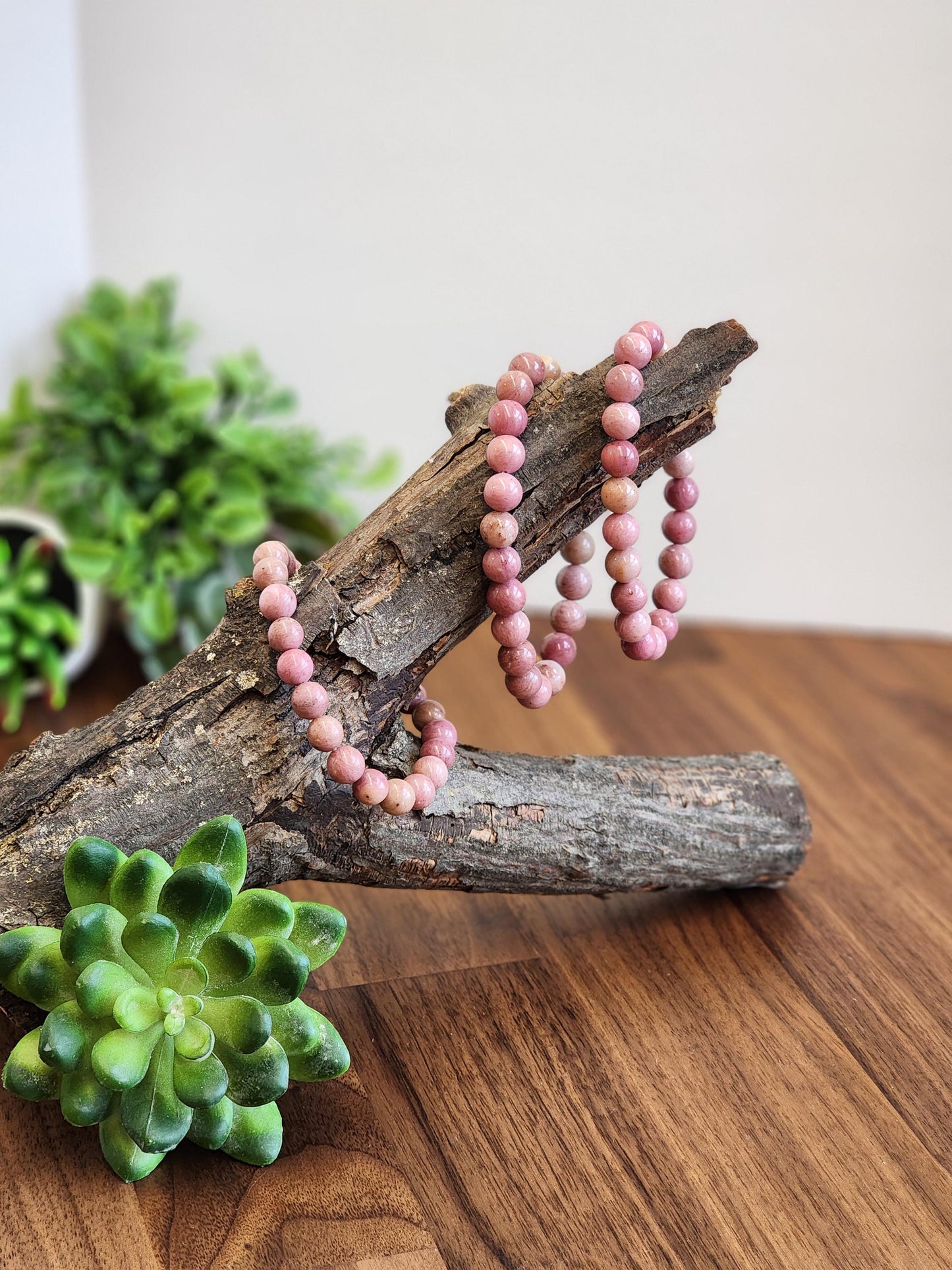 Pink Petrified Wood Bracelet: 8MM Natural Blush Crystal Beads | Girly Jewelry for Spring Pastel Lover | Little Girl Birthday Gift or New Mom