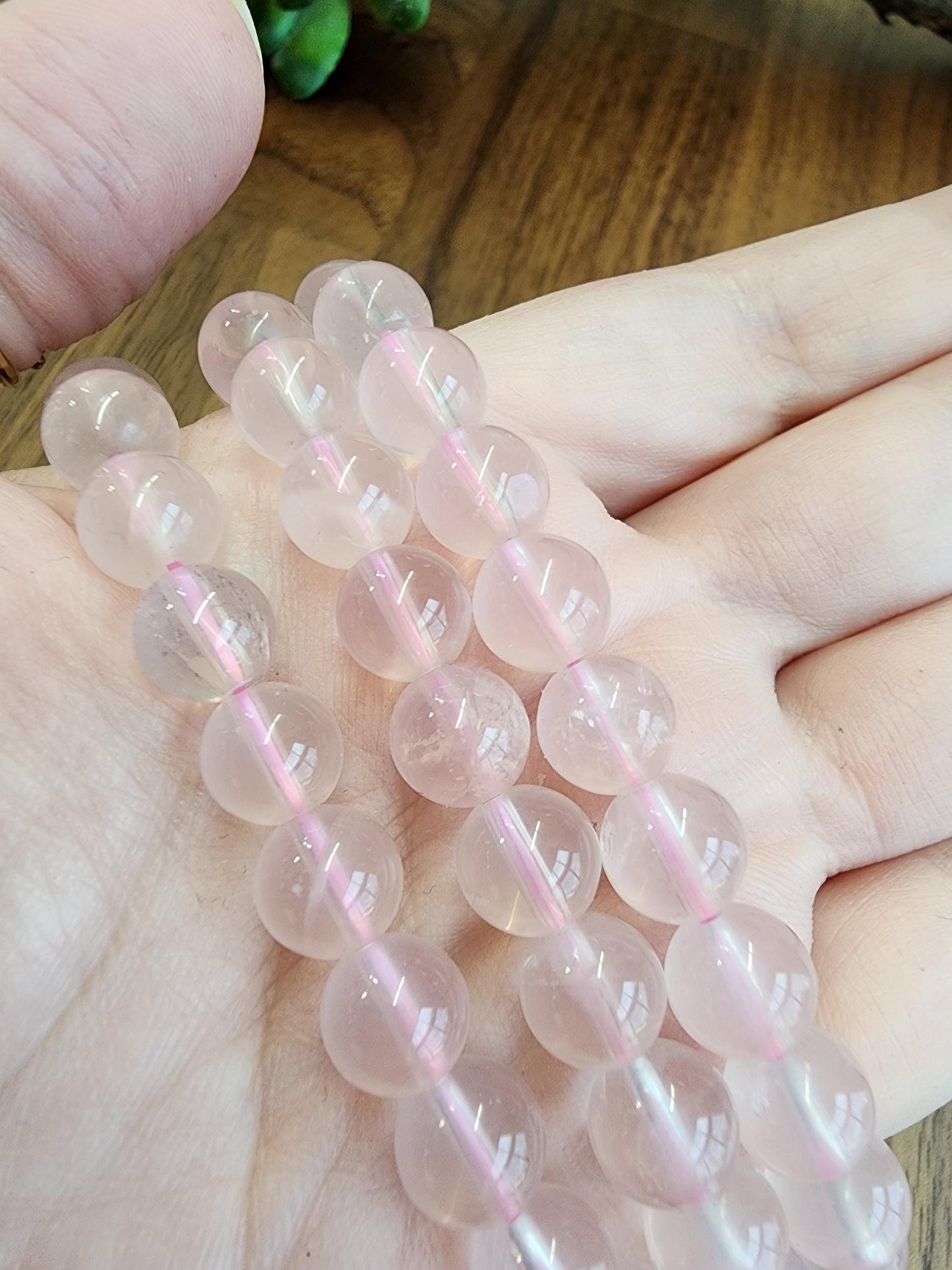 High Quality Rose Quartz Bracelet: 8MM Natural Pink Crystal Beads, Translucent, High Vibration Jewelry for Tactile Calming, Treat-yo-Self