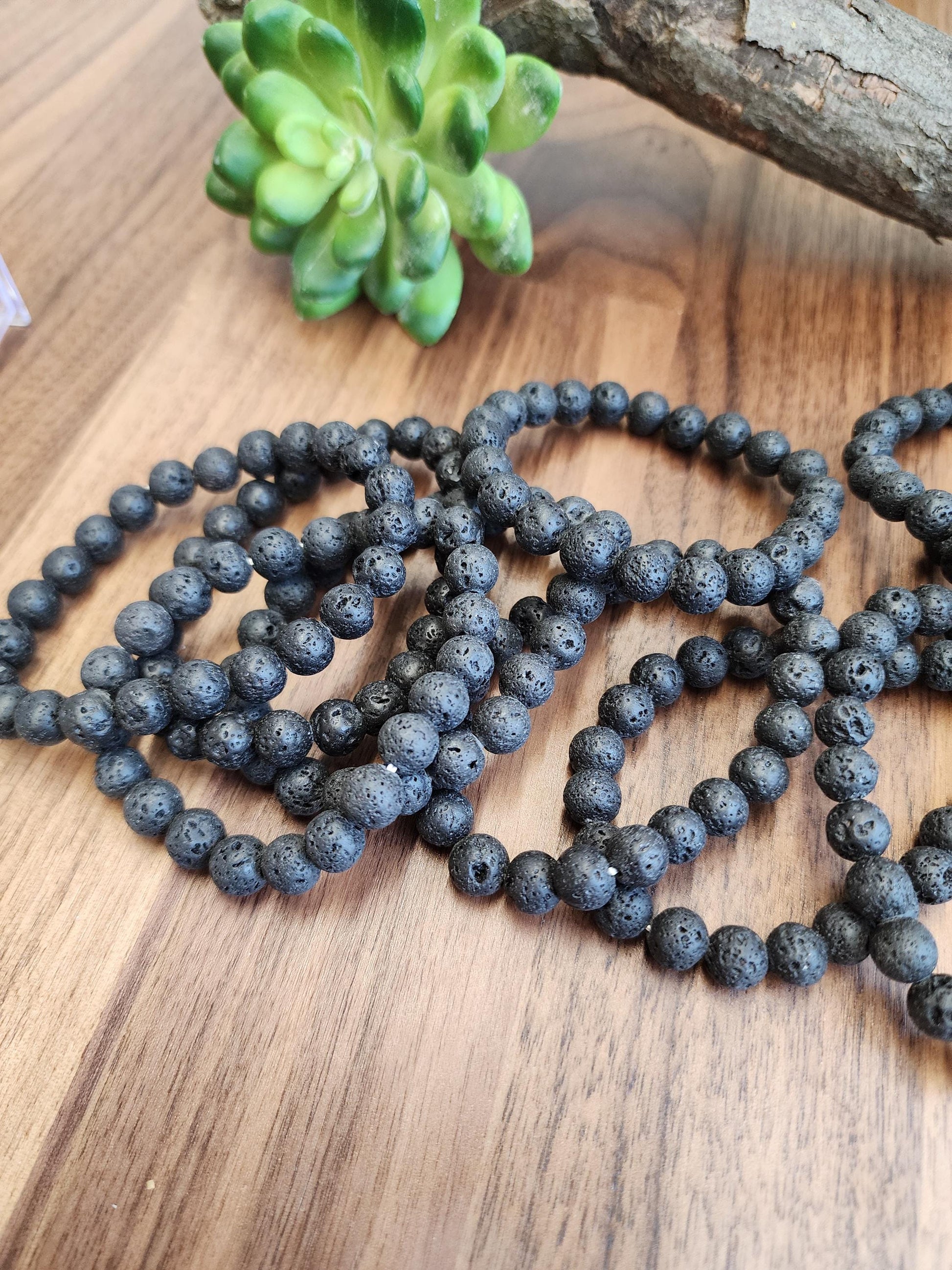 Lava Rock Bracelet: 8MM Black Stone Crystal Rock Beads | Infuse with Aroma Therapy Oils, Perfume or Cologne | Smell Good | Men's Gift