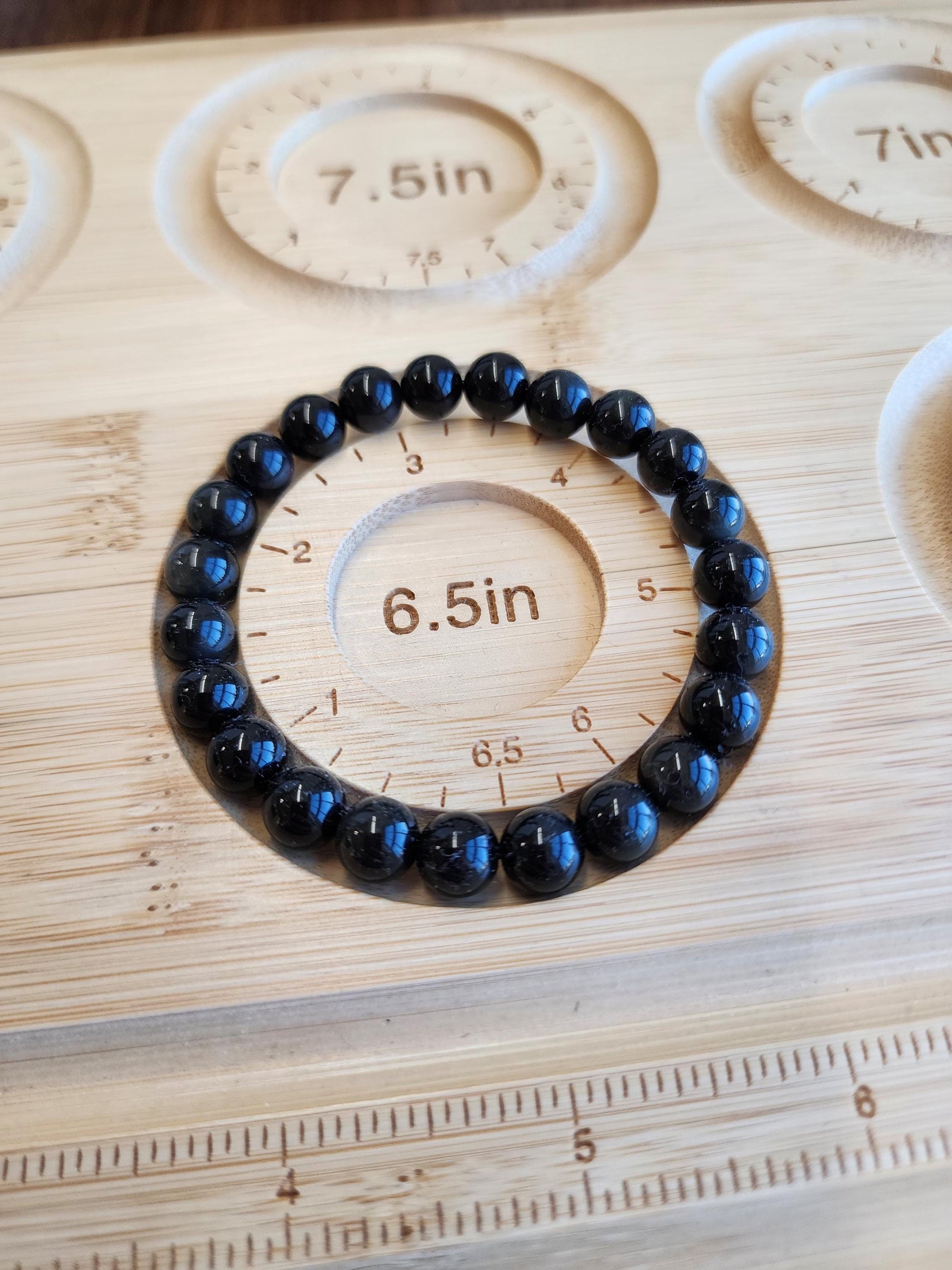 Rainbow Obsidian Bracelet: 8MM Natural Black Crystal Beads with Purple, Green Chatoyant Effect | Subtle LGBTQ+ Jewelry | Pride Couple's Gift