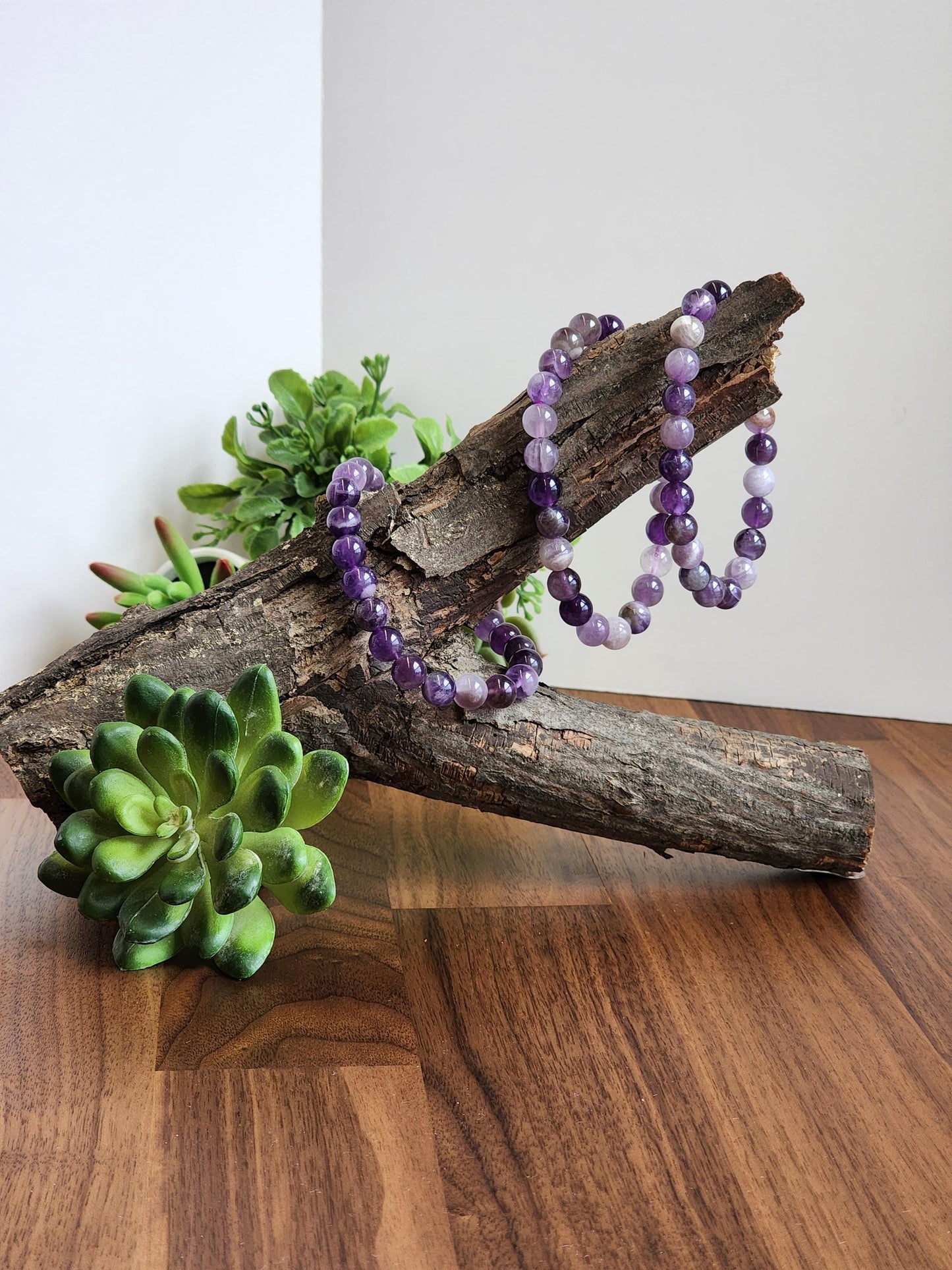 Favorite Amethyst Bracelet: 8.5MM Natural Purple Crystal Beads | Most popular crystal jewelry collection for PopRocksDecor | Lavendar Lilac