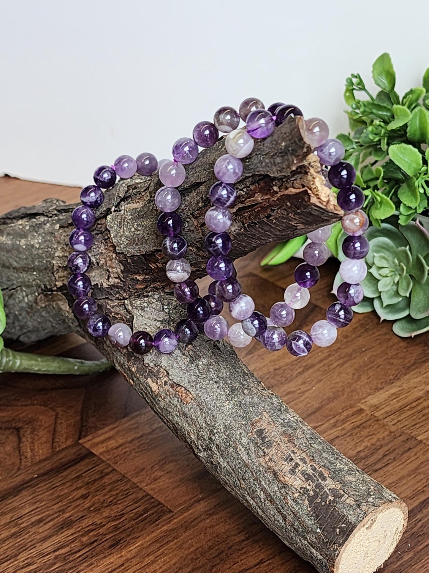Favorite Amethyst Bracelet: 8.5MM Natural Purple Crystal Beads | Most popular crystal jewelry collection for PopRocksDecor | Lavendar Lilac