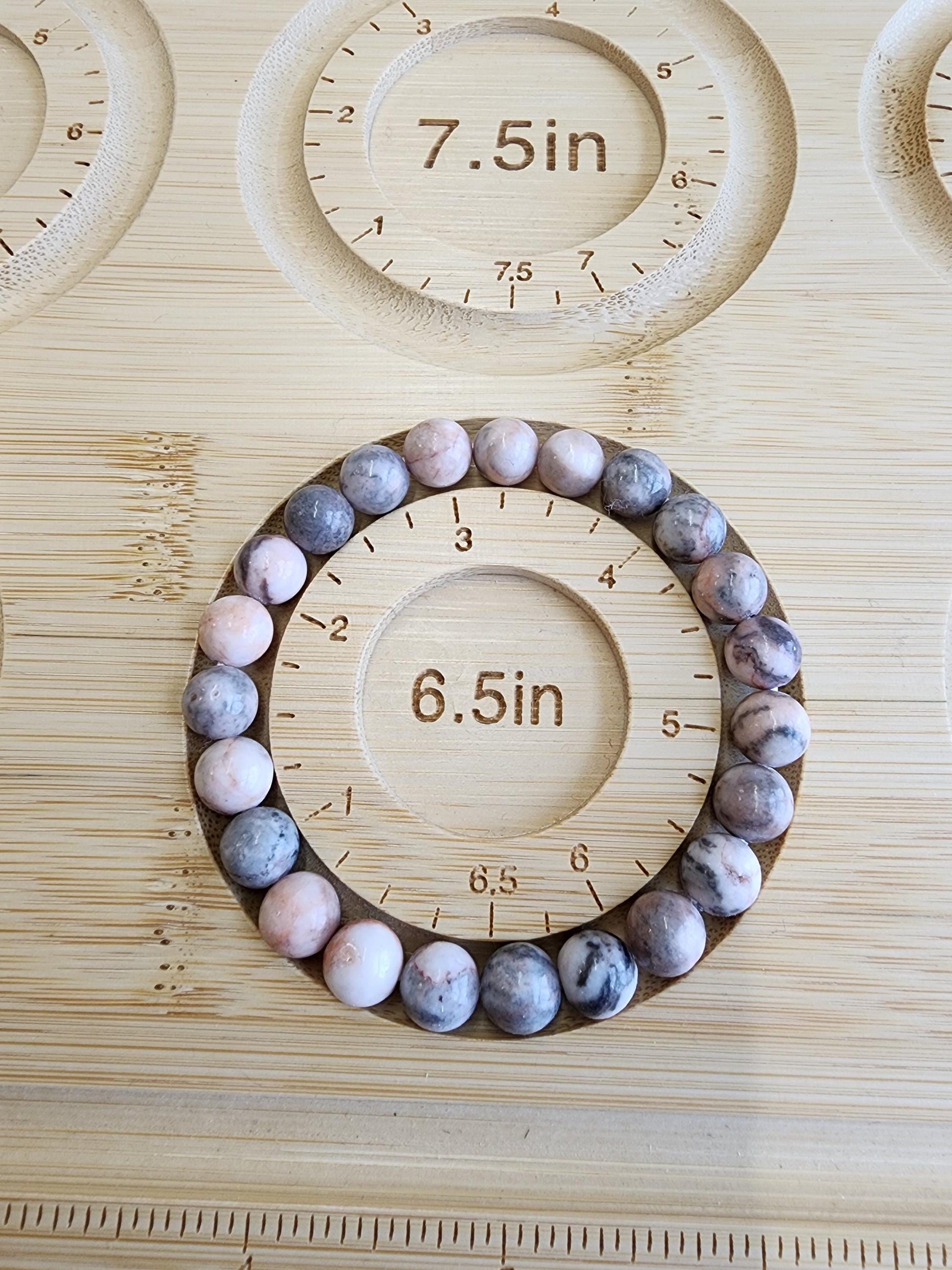 Pink Zebra Jasper: 8MM Natural Crystal Beads | Subtle Gray Pink and White Hues | Perfect gift for Teens, Easter Baskets, and Fun Summer Fits