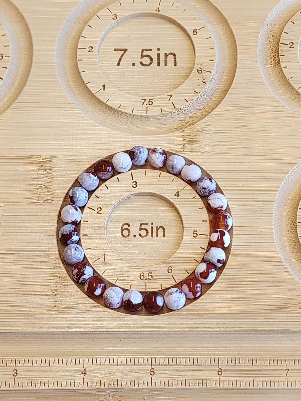 Inv - Red Orca Agate Bracelet: 8mm Crystal Beads | China Fire Agate Carnelian Jewelry for Christmas Stocking Stuffer or Unique Gift for Love