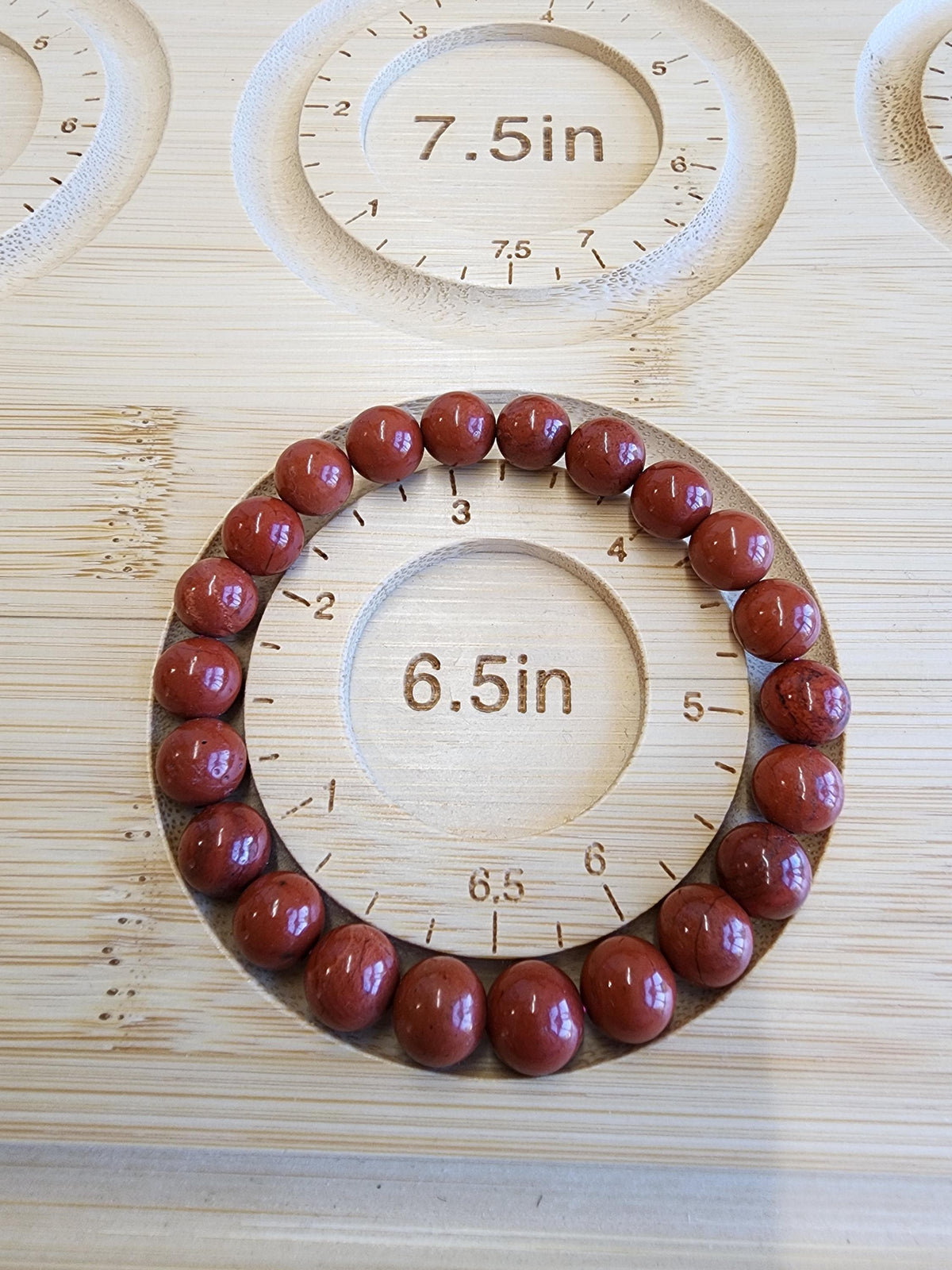 Inv - Red Jasper Crystal Bracelet: 8MM Natural Beads known for Grounding, Strength, Stamina and Stability | Good Christmas or Valentine Gift