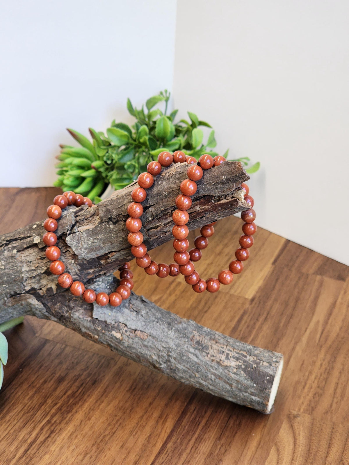 Inv - Red Jasper Crystal Bracelet: 8MM Natural Beads known for Grounding, Strength, Stamina and Stability | Good Christmas or Valentine Gift