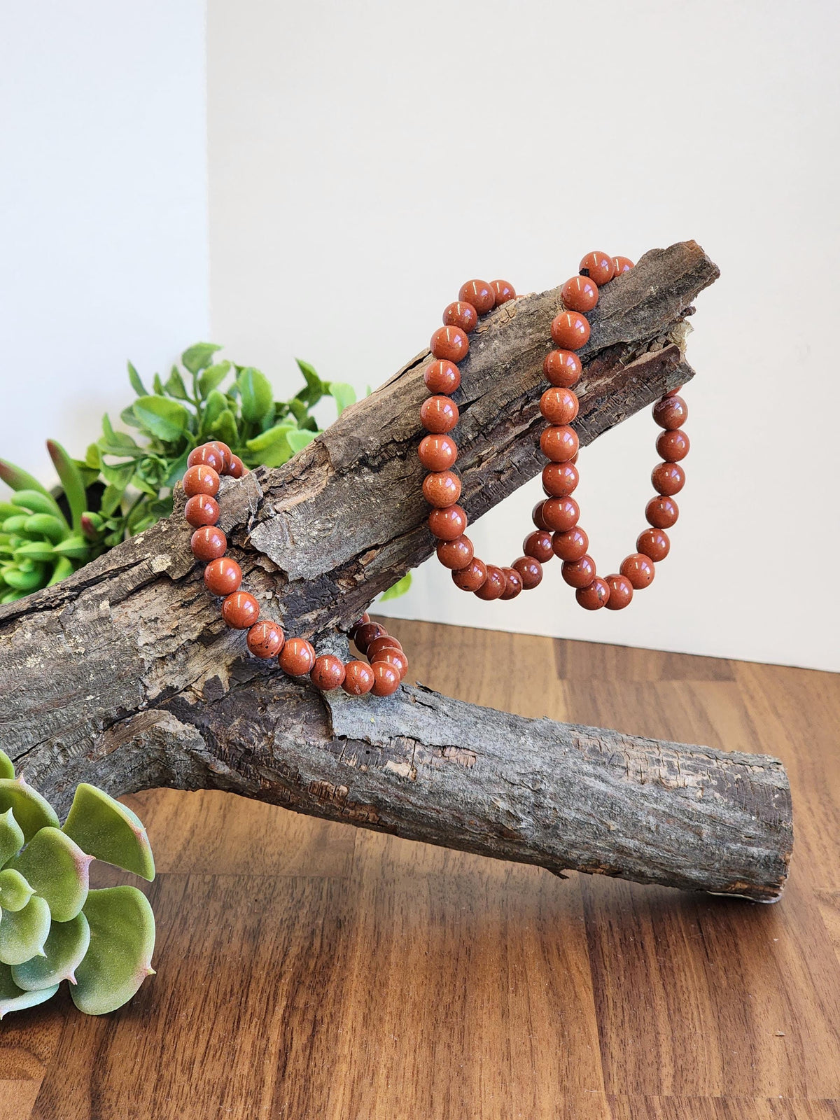 Inv - Red Jasper Crystal Bracelet: 8MM Natural Beads known for Grounding, Strength, Stamina and Stability | Good Christmas or Valentine Gift