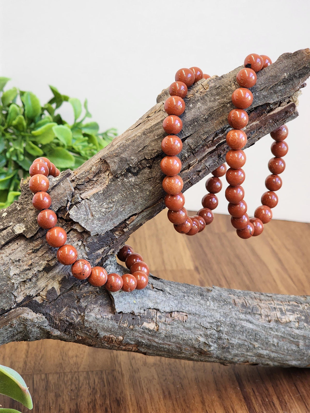 Inv - Red Jasper Crystal Bracelet: 8MM Natural Beads known for Grounding, Strength, Stamina and Stability | Good Christmas or Valentine Gift