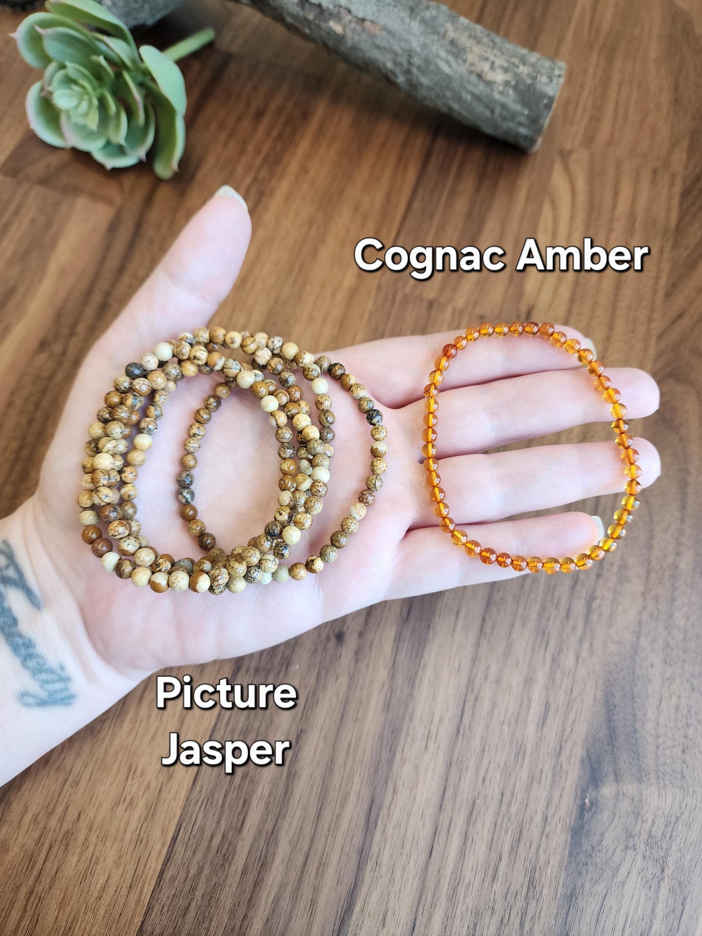 Dainty Crystal Bracelets: Genuine 4mm Natural Gemstone Beads with Stretch for Minimalist Jewelry Stacking, Layering, Matching, and Pairing