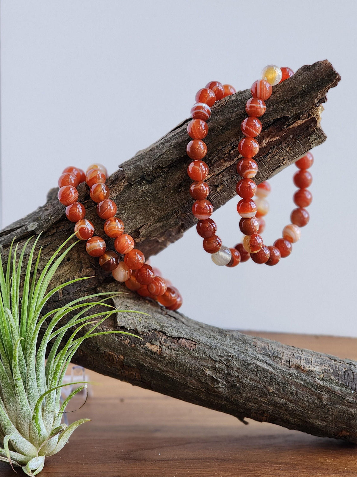 Red Carnelian Bracelet with sardonyx banding, super popular gift for women. Stocking stuffer for teens.