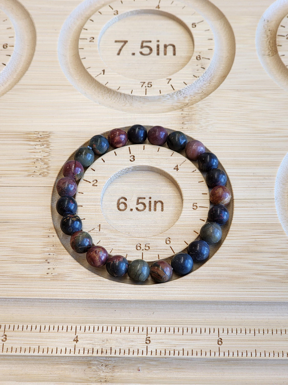 Picasso Jasper Bracelet: Colorful 8MM Crystal Bead Autumn Jewelry