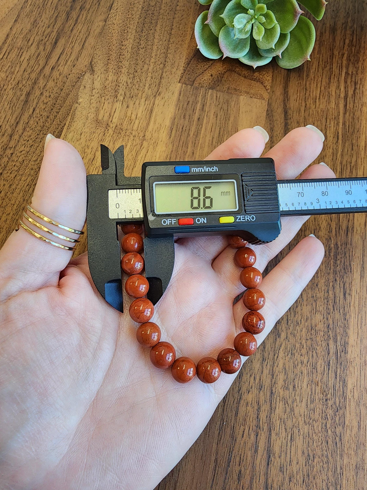 Inv - Red Jasper Crystal Bracelet: 8MM Natural Beads known for Grounding, Strength, Stamina and Stability | Good Christmas or Valentine Gift