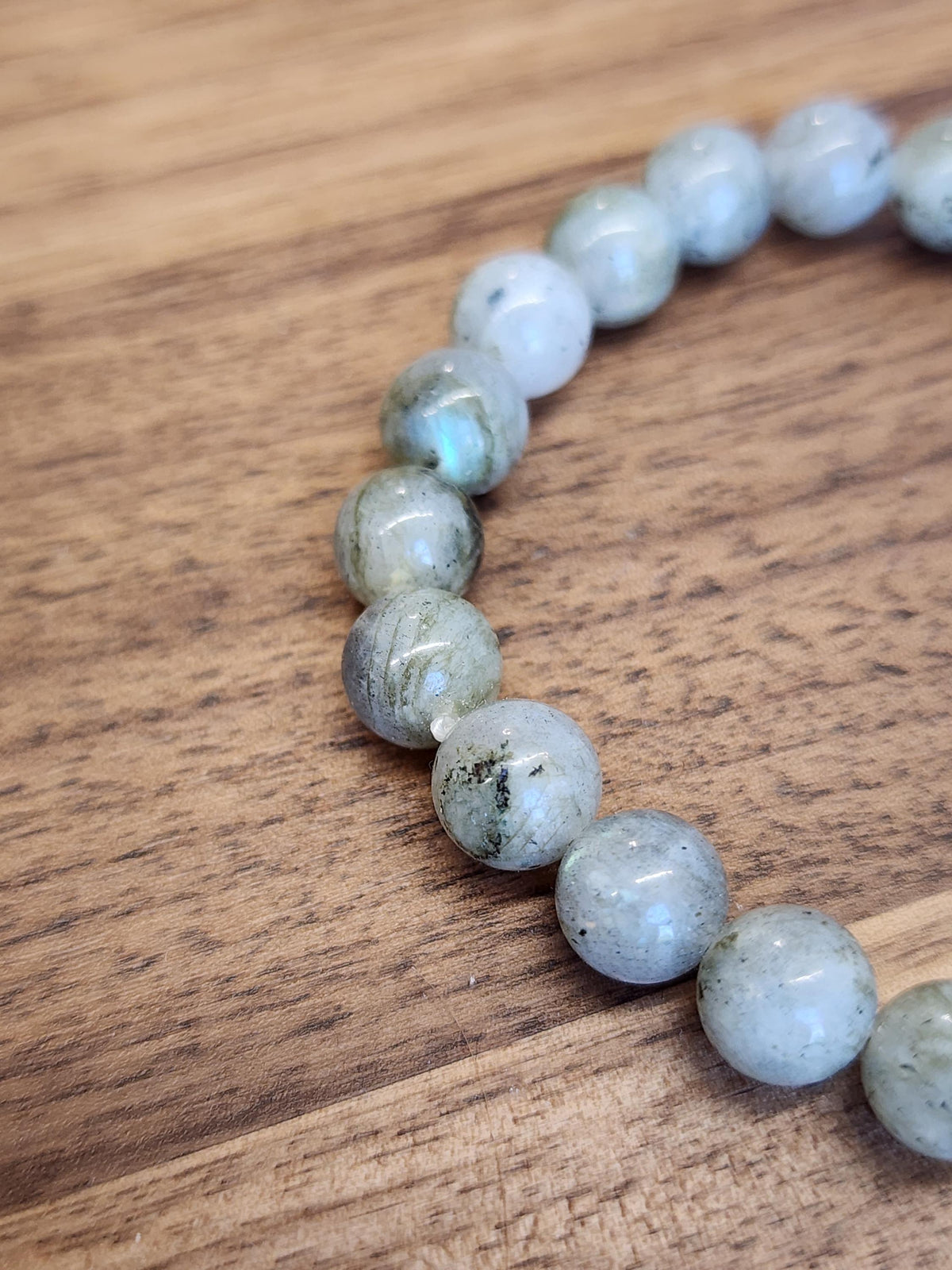 Inv - Labradorite Bracelet: 8MM Crystal Jewelry | Natural Gray Northern Lights Stone with some Flash | Great for Beginner Crystal Lovers