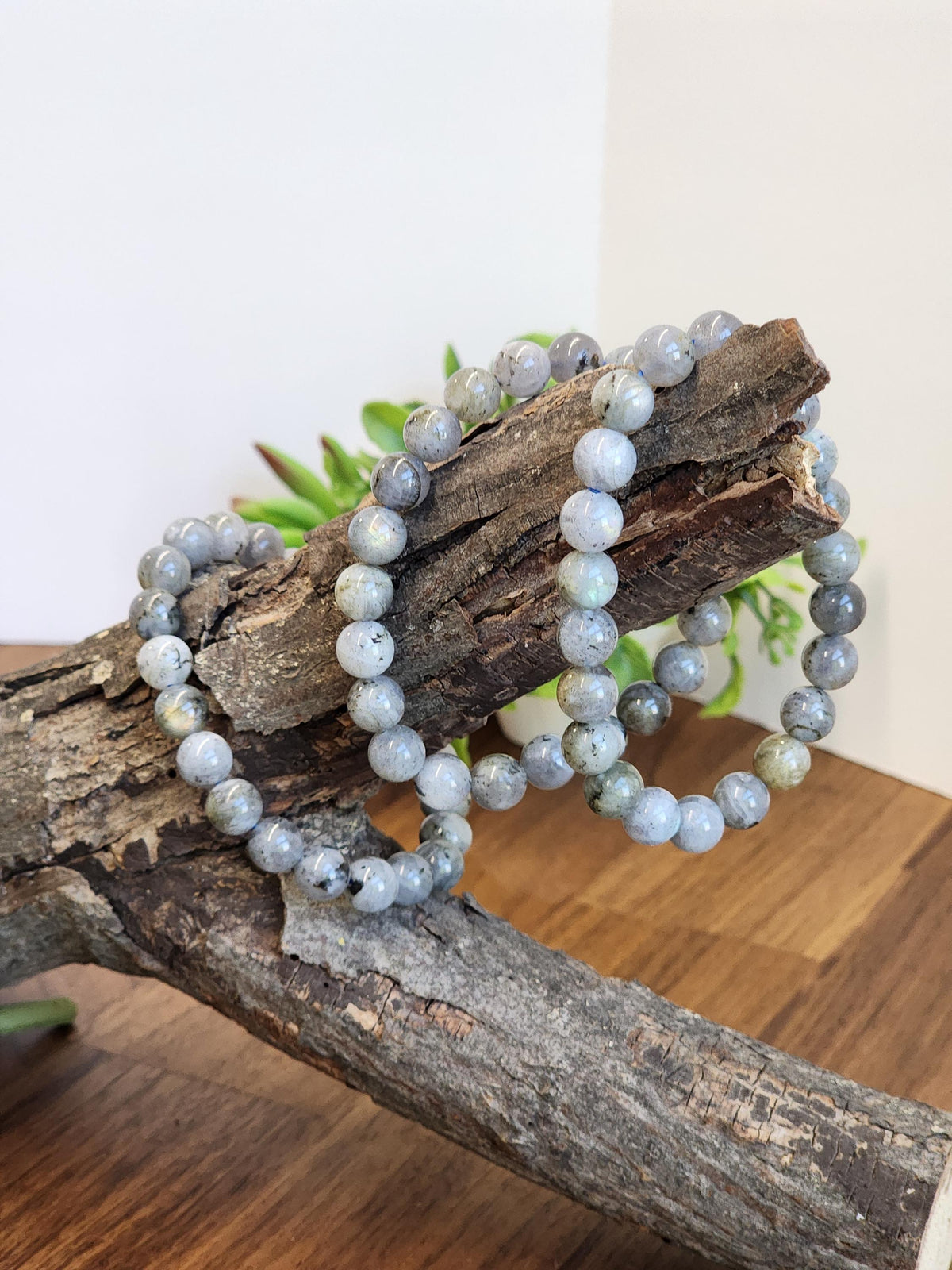 Inv - Labradorite Bracelet: 8MM Crystal Jewelry | Natural Gray Northern Lights Stone with some Flash | Great for Beginner Crystal Lovers