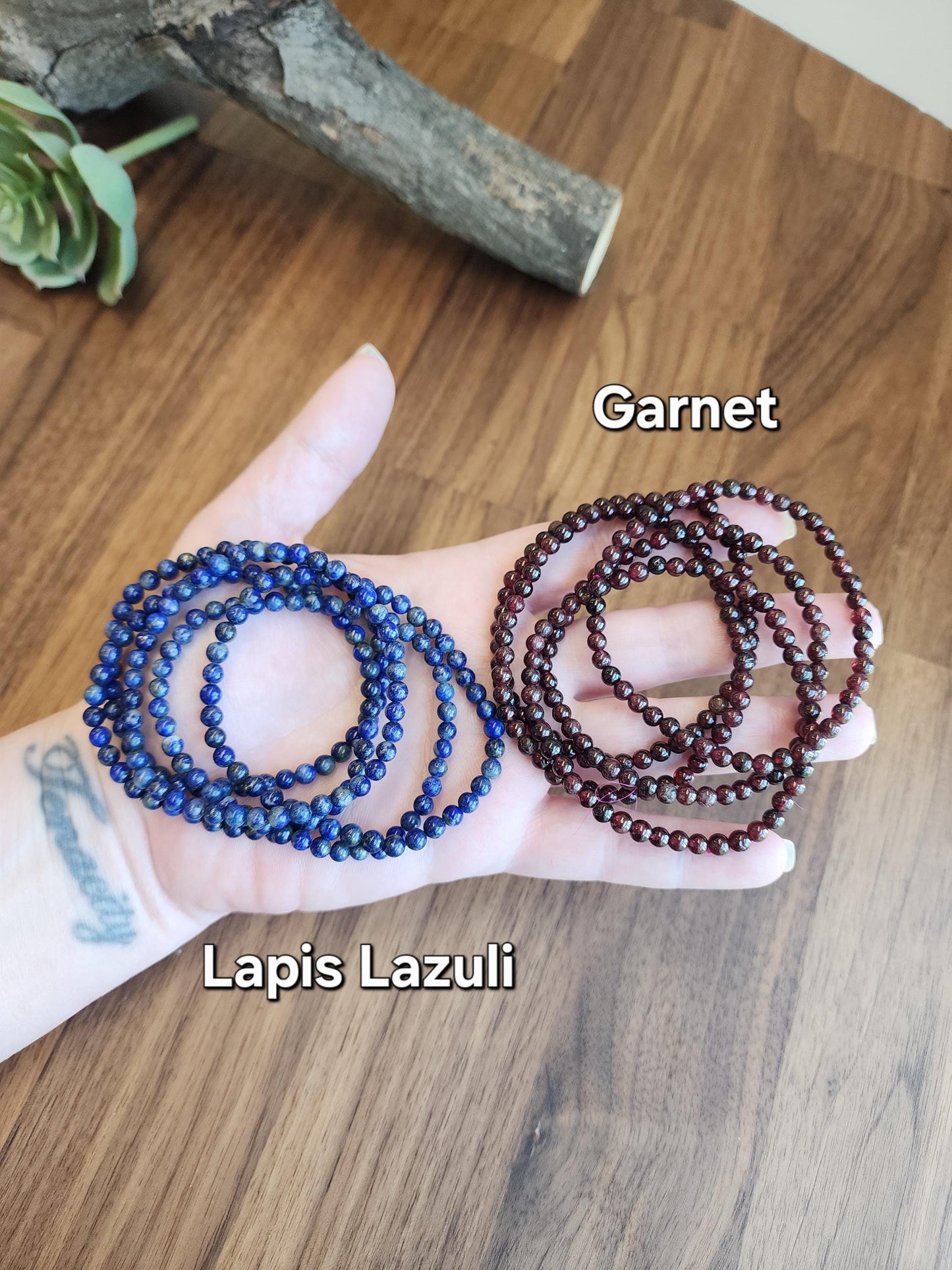 Dainty Crystal Bracelets: Genuine 4mm Natural Gemstone Beads with Stretch for Minimalist Jewelry Stacking, Layering, Matching, and Pairing