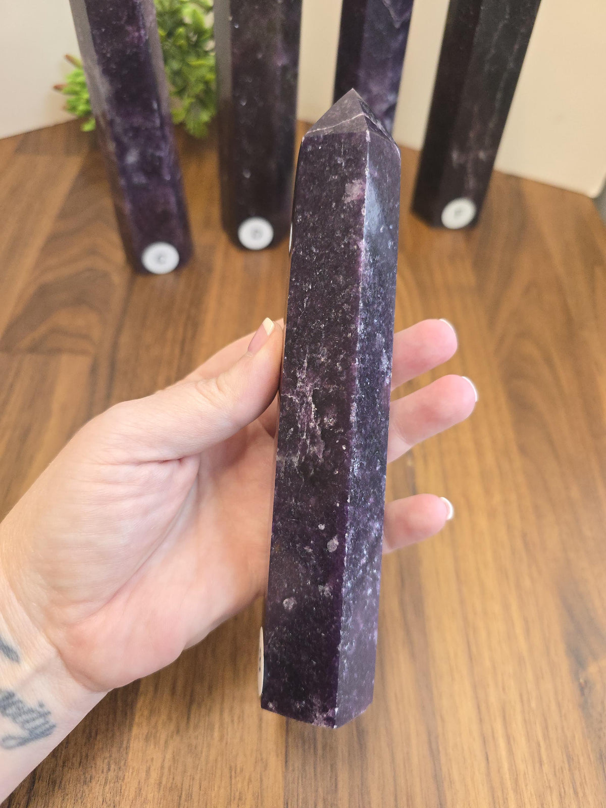 Unicorn Stone Tower: Lepidolite, Pink Tourmaline & Smokey Quartz Crystal Point