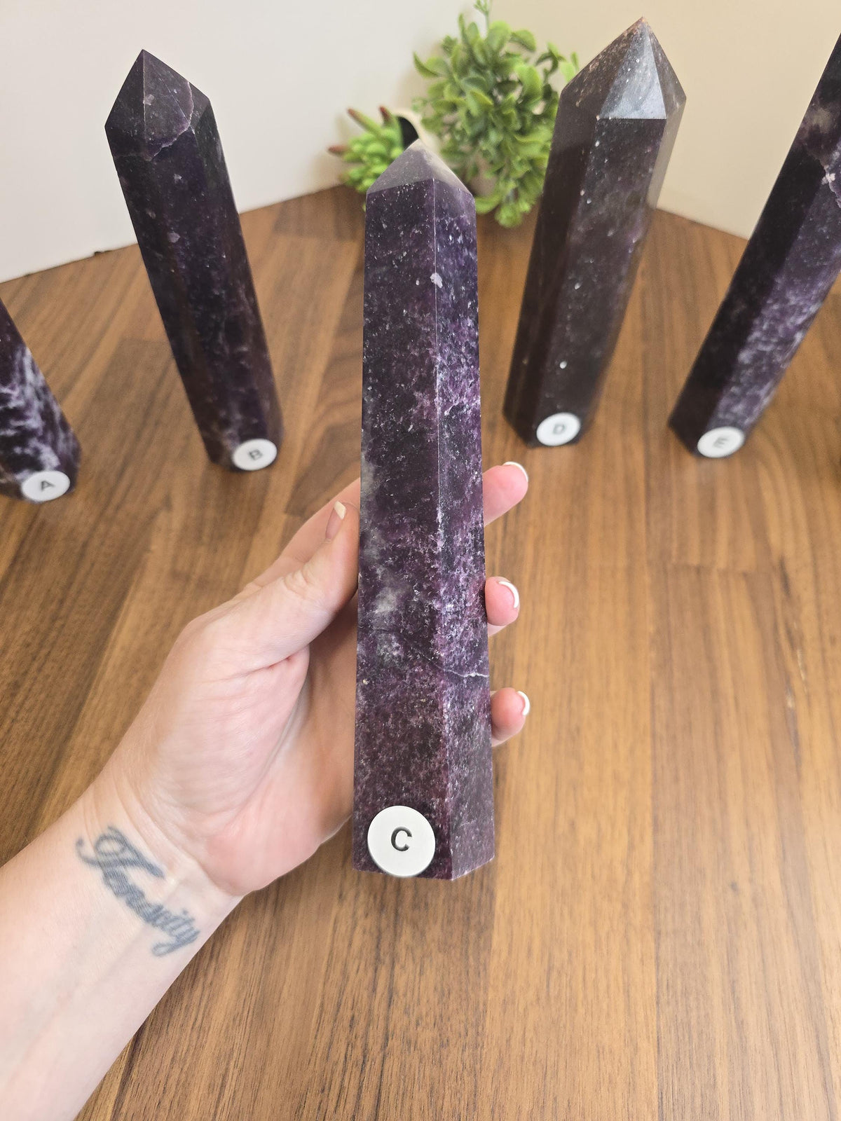 Unicorn Stone Tower: Lepidolite, Pink Tourmaline & Smokey Quartz Crystal Point