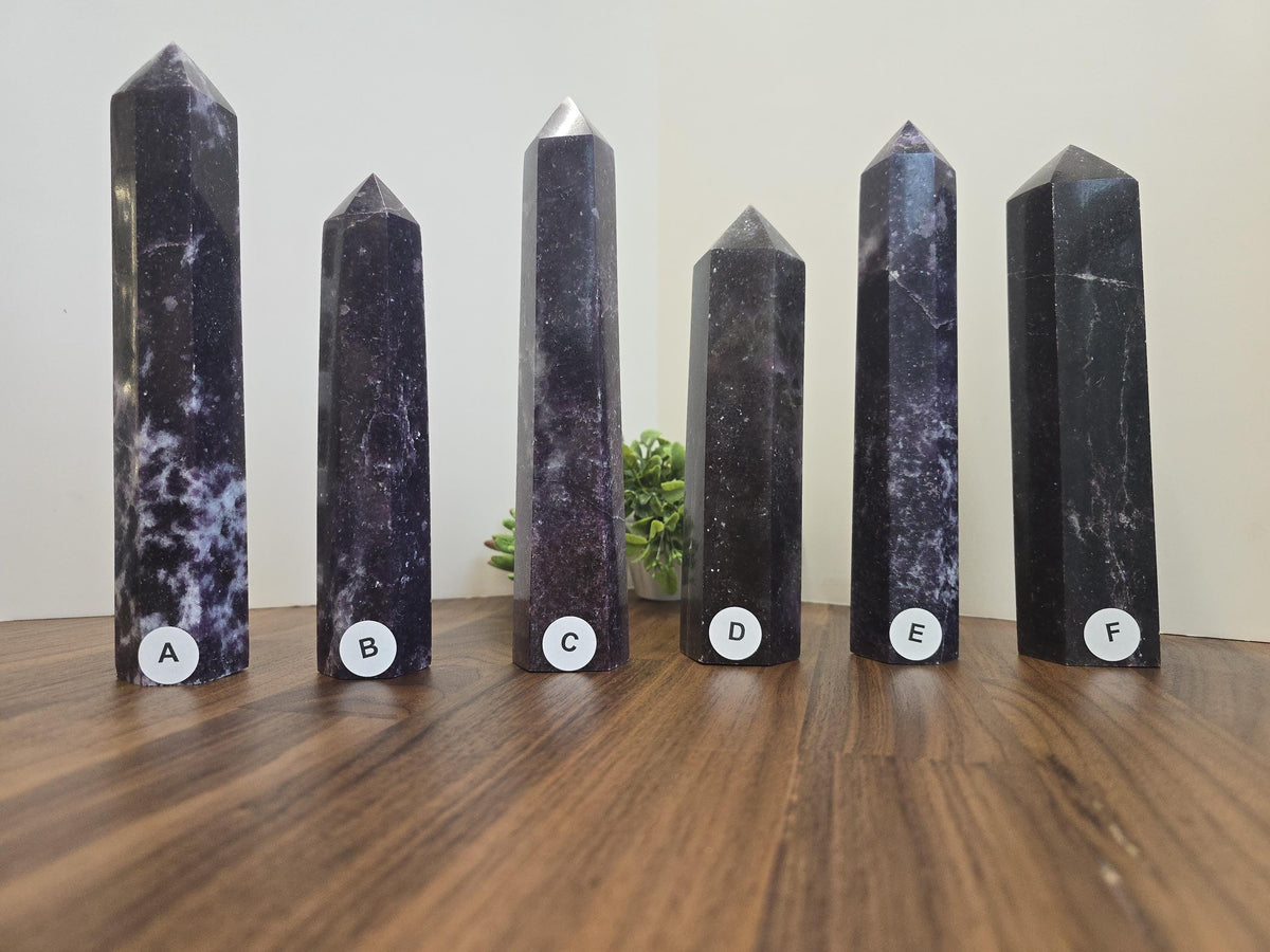 Unicorn Stone Tower: Lepidolite, Pink Tourmaline & Smokey Quartz Crystal Point