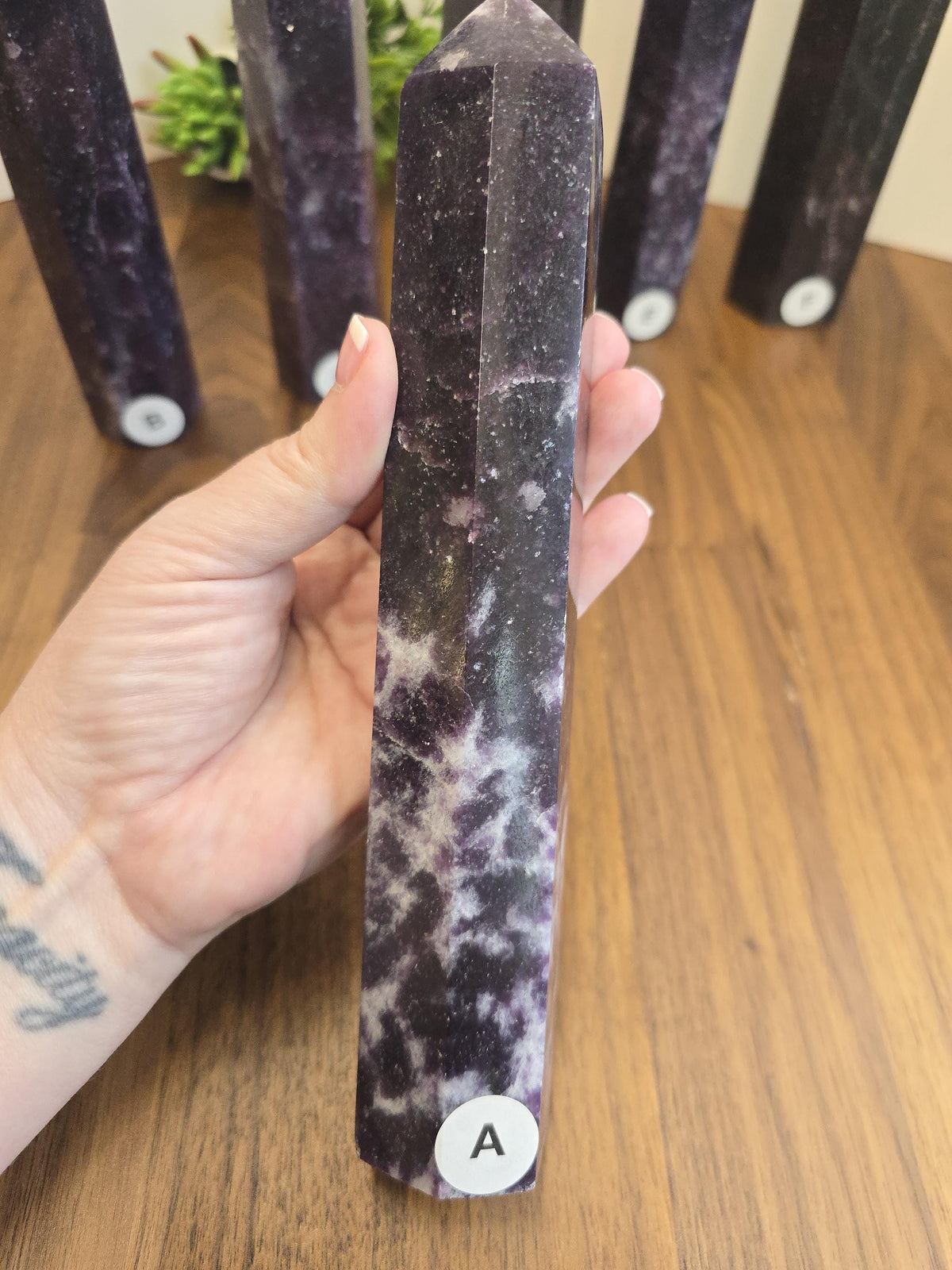 Unicorn Stone Tower: Lepidolite, Pink Tourmaline & Smokey Quartz Crystal Point