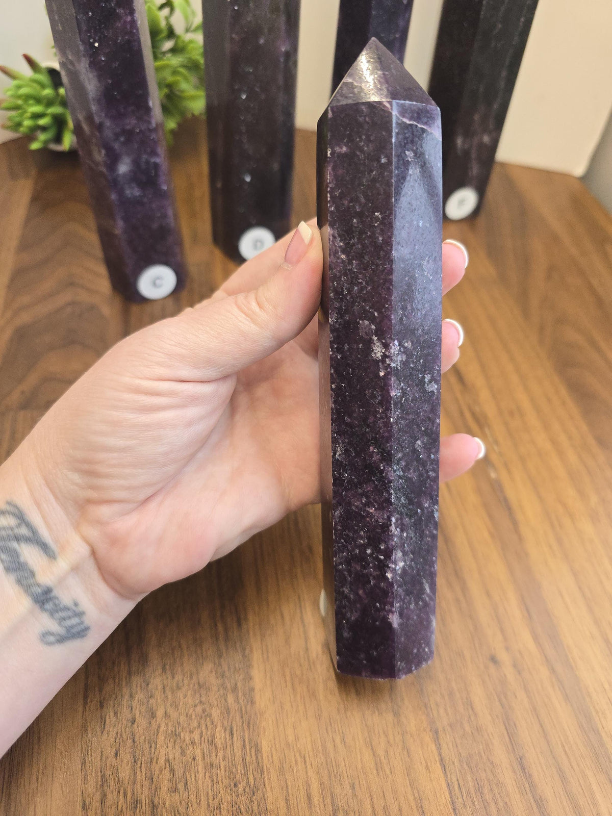 Unicorn Stone Tower: Lepidolite, Pink Tourmaline & Smokey Quartz Crystal Point