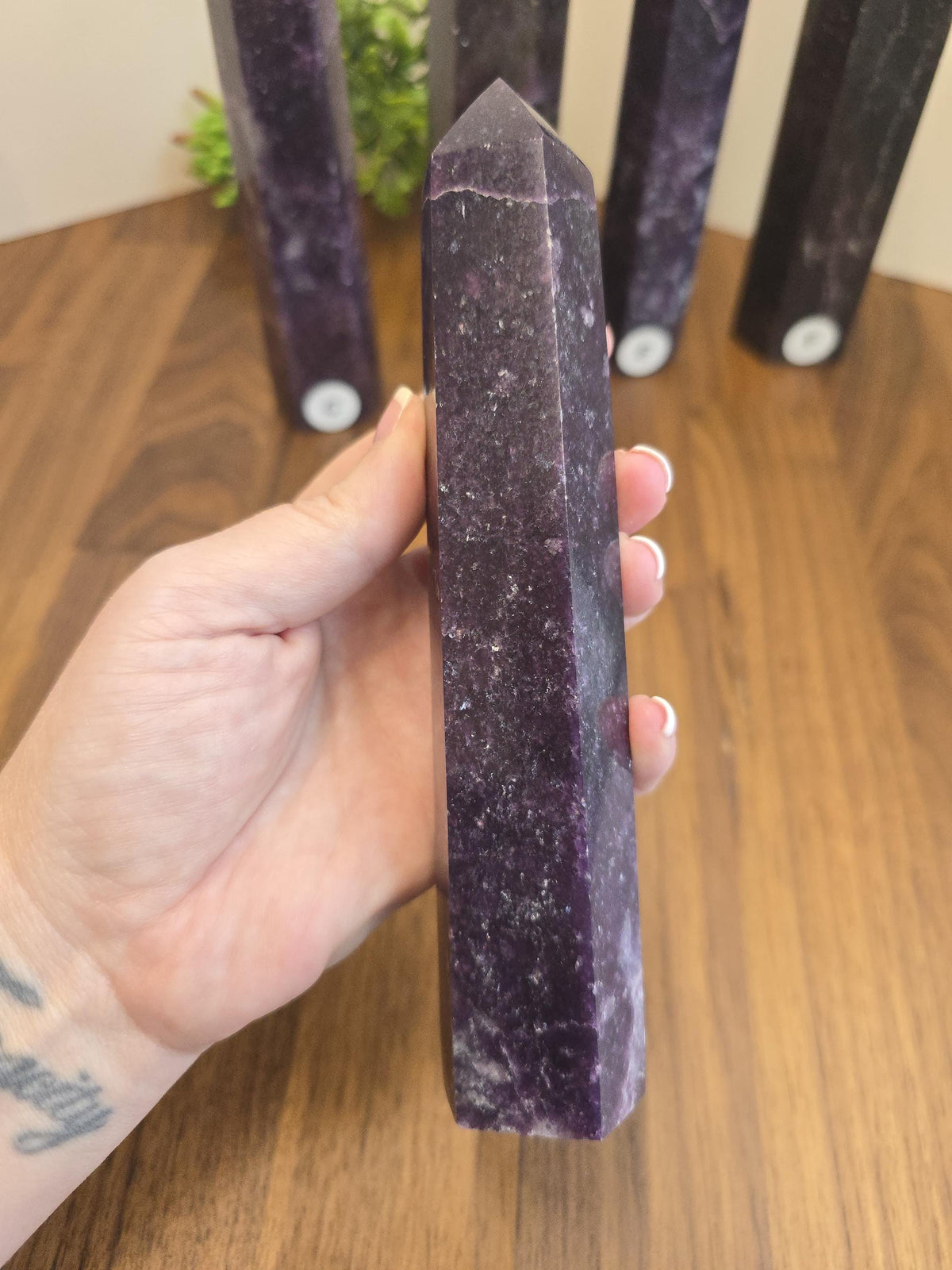 Unicorn Stone Tower: Lepidolite, Pink Tourmaline & Smokey Quartz Crystal Point