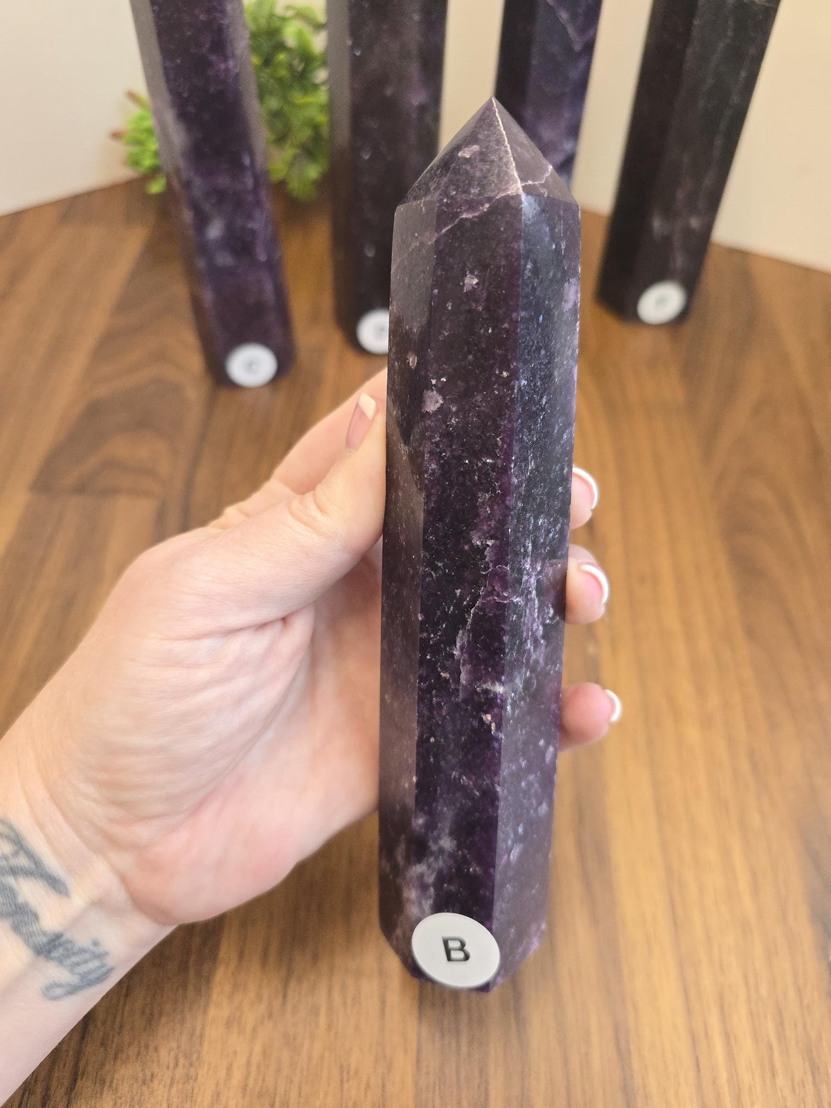 Unicorn Stone Tower: Lepidolite, Pink Tourmaline & Smokey Quartz Crystal Point