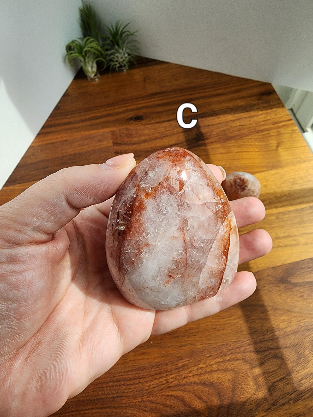 Inv - Fire Quartz Crystal Flames: Red, Orange, Clear Hematoid Quartz Free Forms | Office Desk Decor, Meditation Altar Display, or Gift