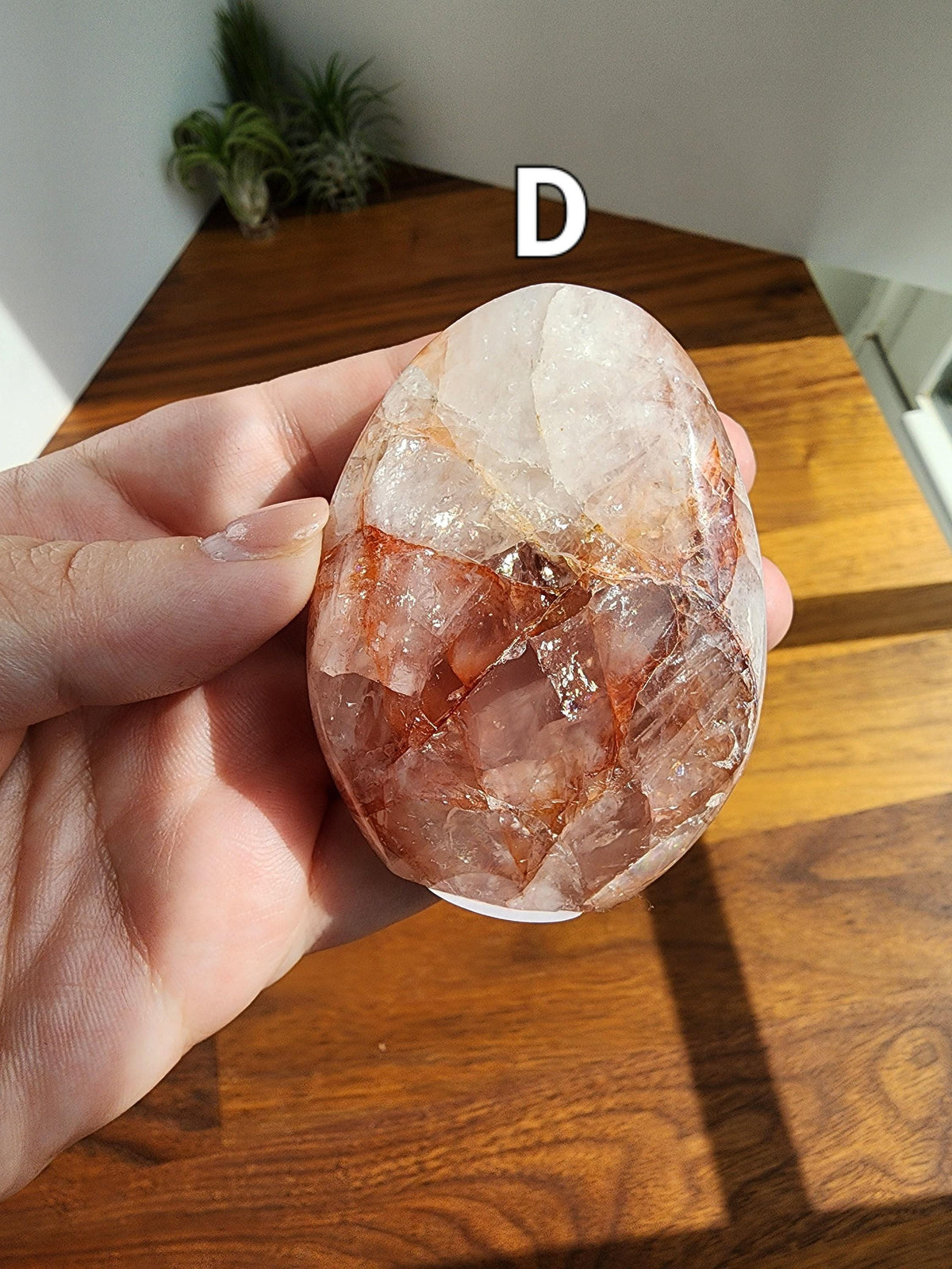 Inv - Fire Quartz Crystal Flames: Red, Orange, Clear Hematoid Quartz Free Forms | Office Desk Decor, Meditation Altar Display, or Gift
