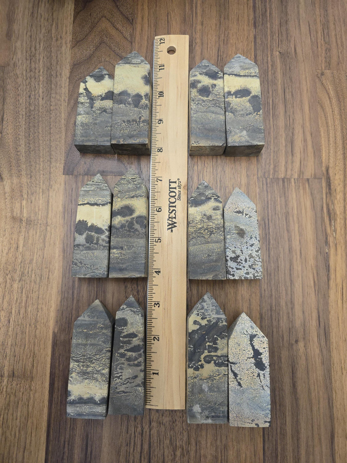 Inv - Picture Stone Tower | Dreamy Landscape Stone Points in Desert Beige, Creamy Tan and Earthy Brown | Natural Minimalist Home Decor