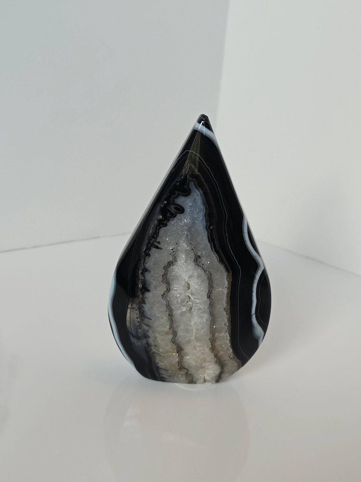 Black Banded Agate Teardrop - B