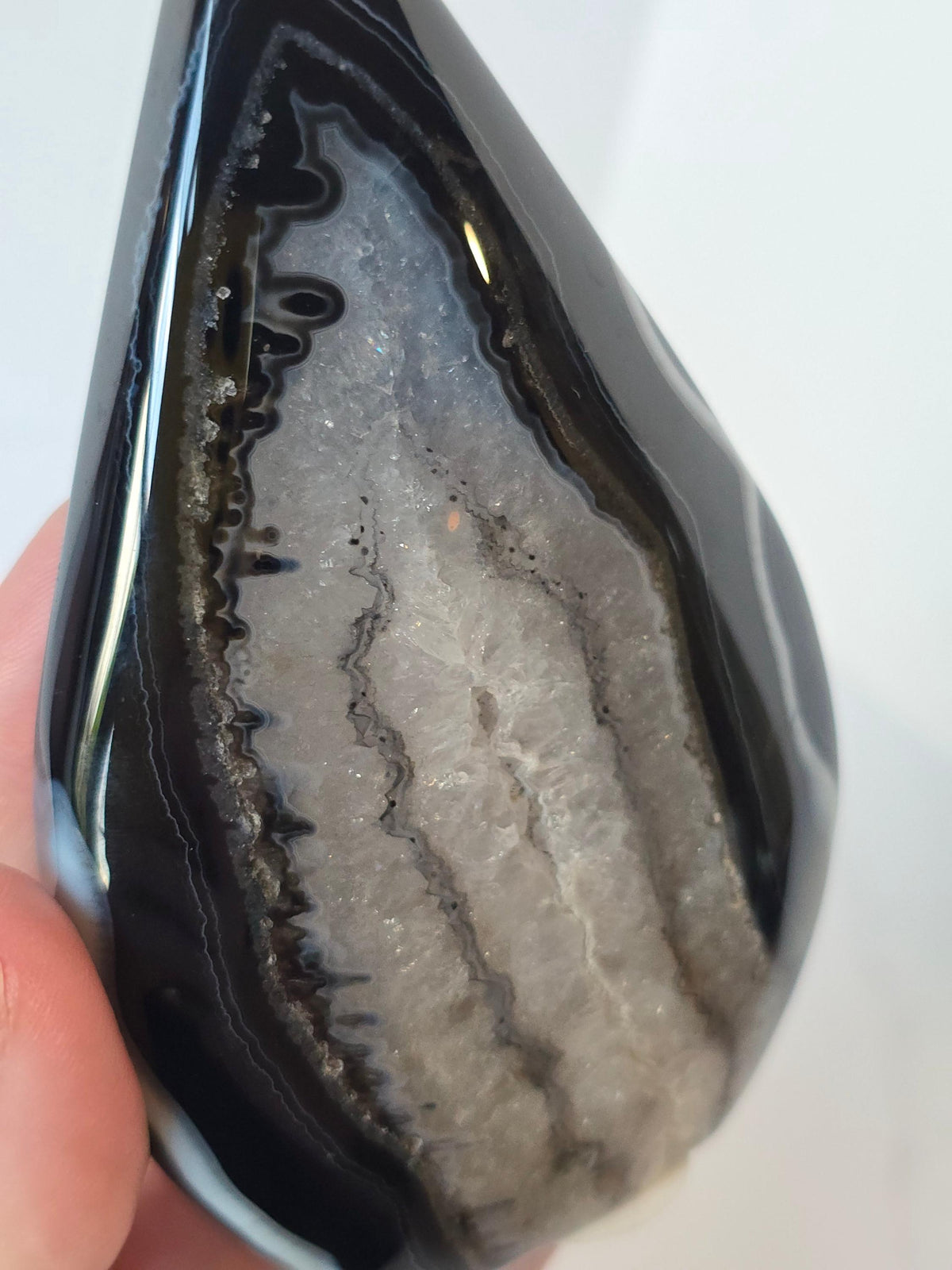 Black Banded Agate Teardrop - B