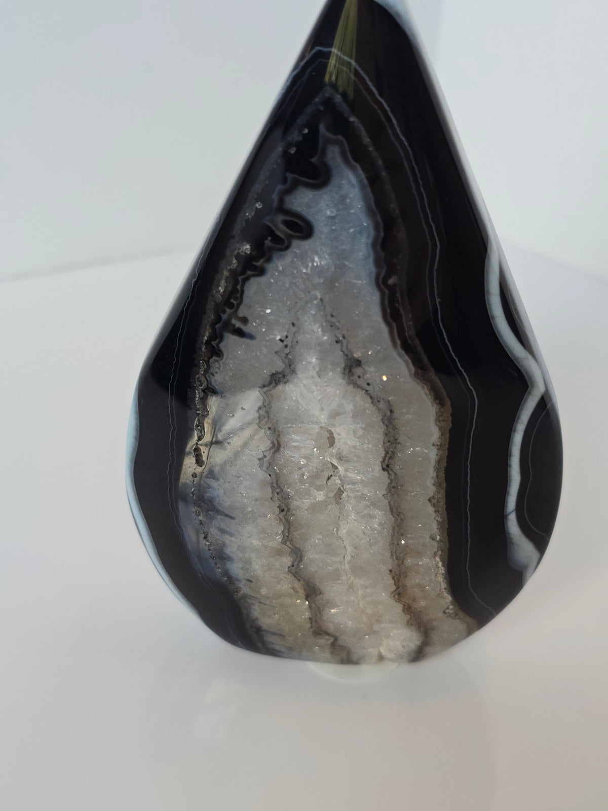 Black Banded Agate Teardrop - B