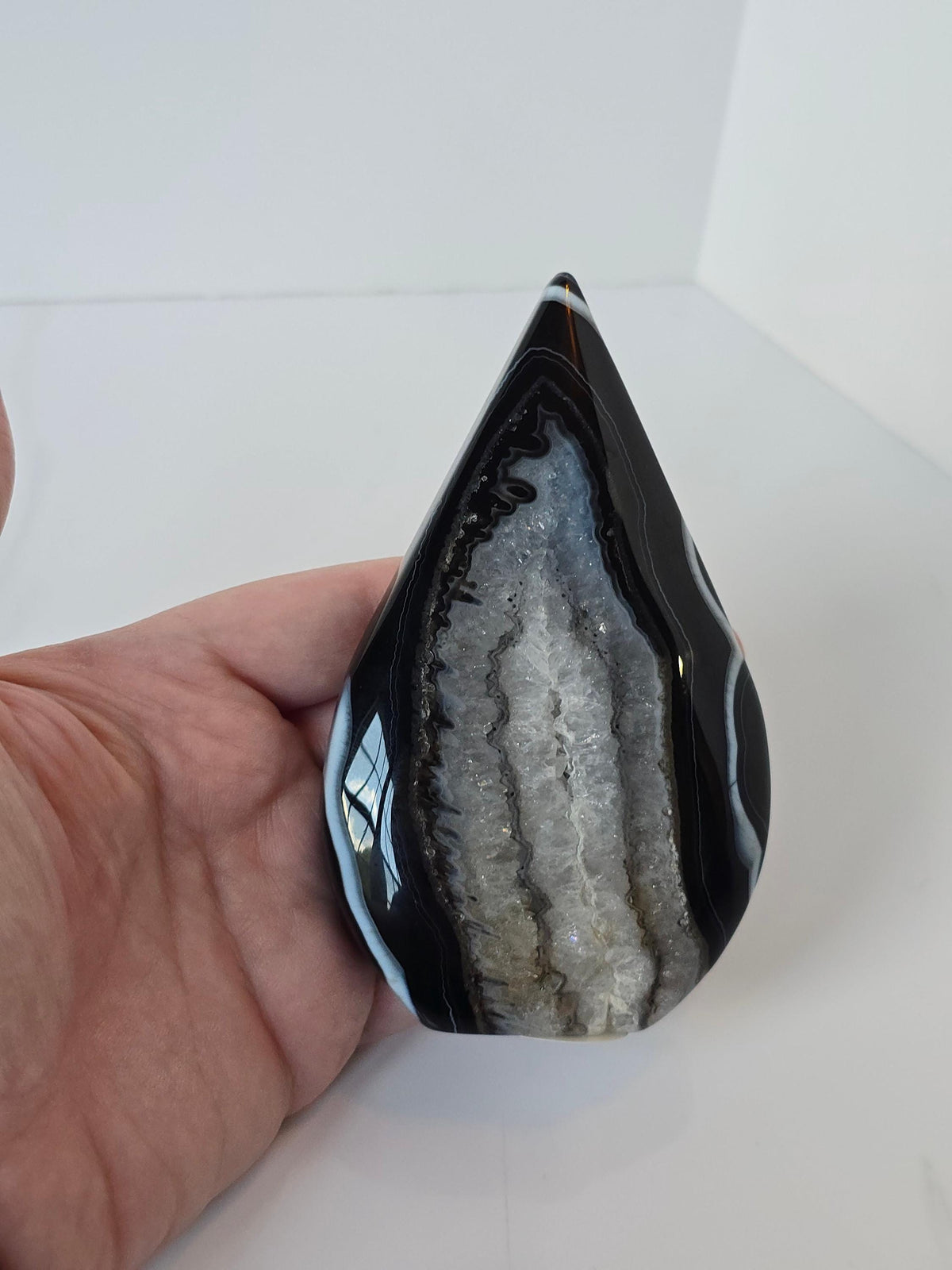 Black Banded Agate Teardrop - B