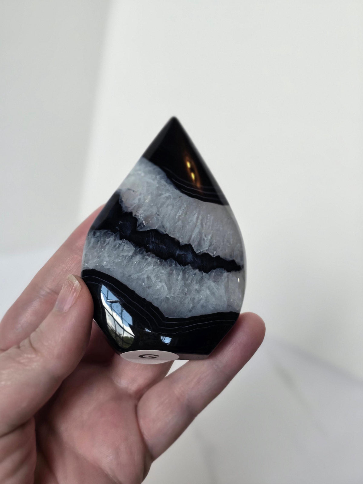 Black Banded Agate Teardrop - G