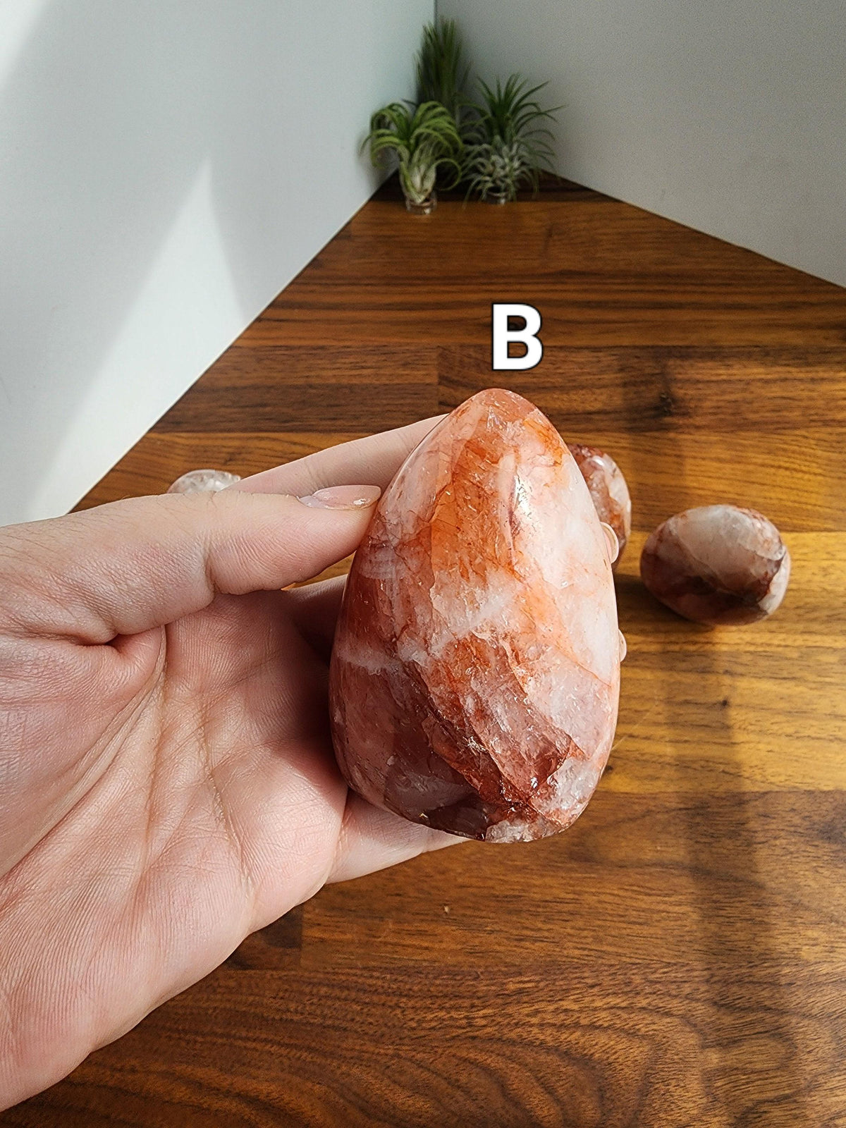 Inv - Fire Quartz Crystal Flames: Red, Orange, Clear Hematoid Quartz Free Forms | Office Desk Decor, Meditation Altar Display, or Gift
