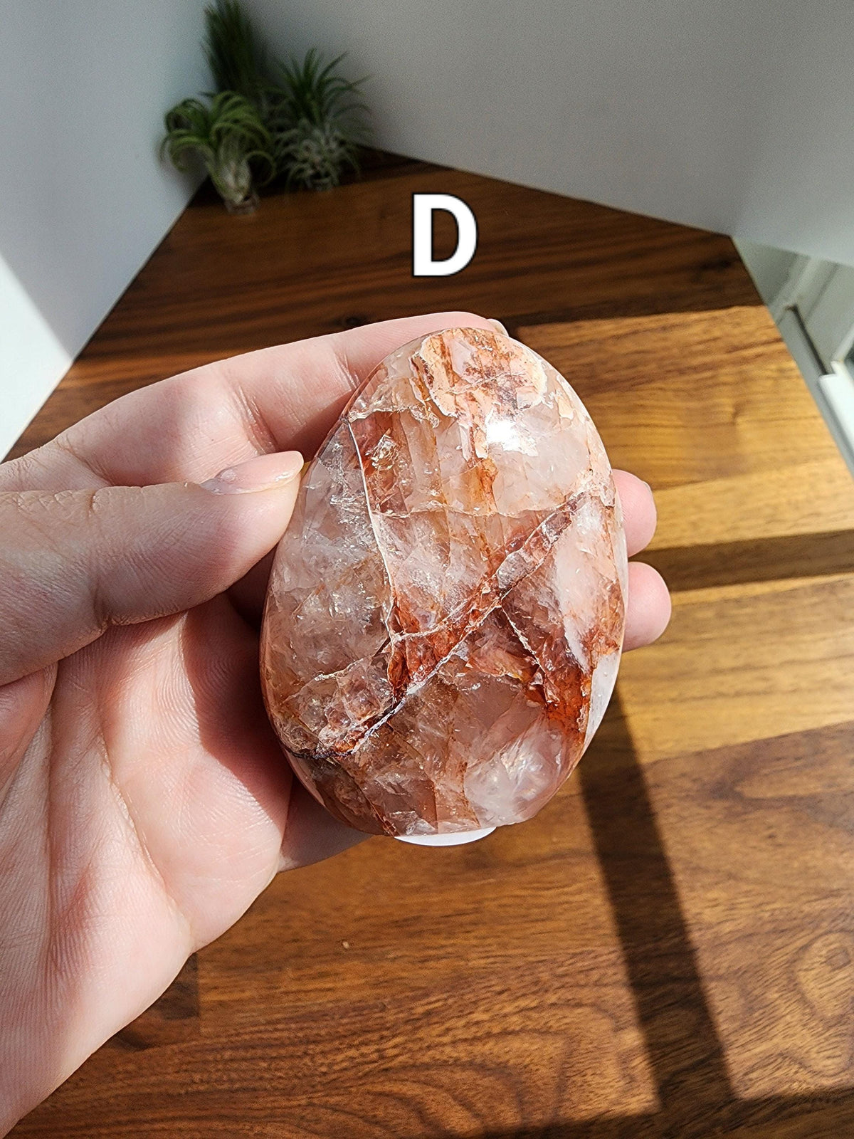 Inv - Fire Quartz Crystal Flames: Red, Orange, Clear Hematoid Quartz Free Forms | Office Desk Decor, Meditation Altar Display, or Gift