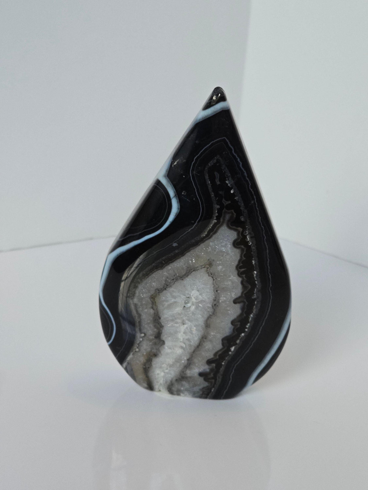 Black Banded Agate Teardrop - B