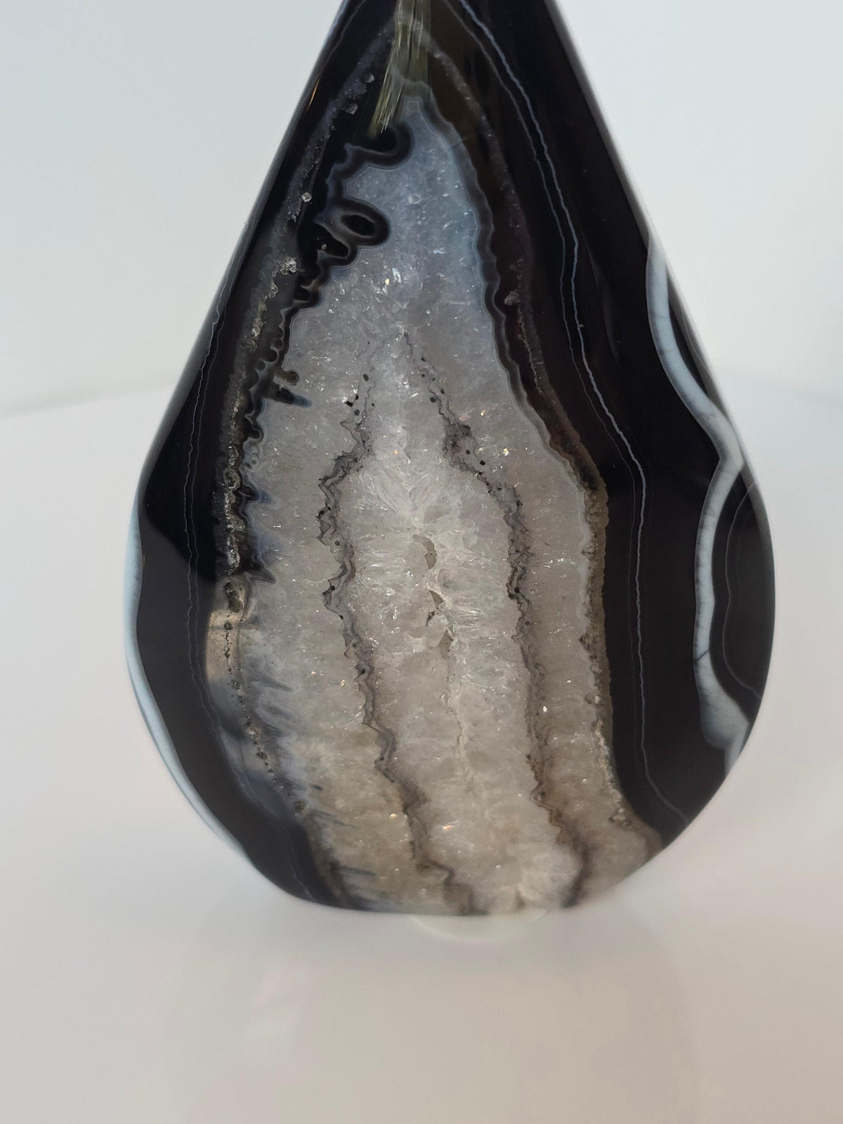 Black Banded Agate Teardrop - B
