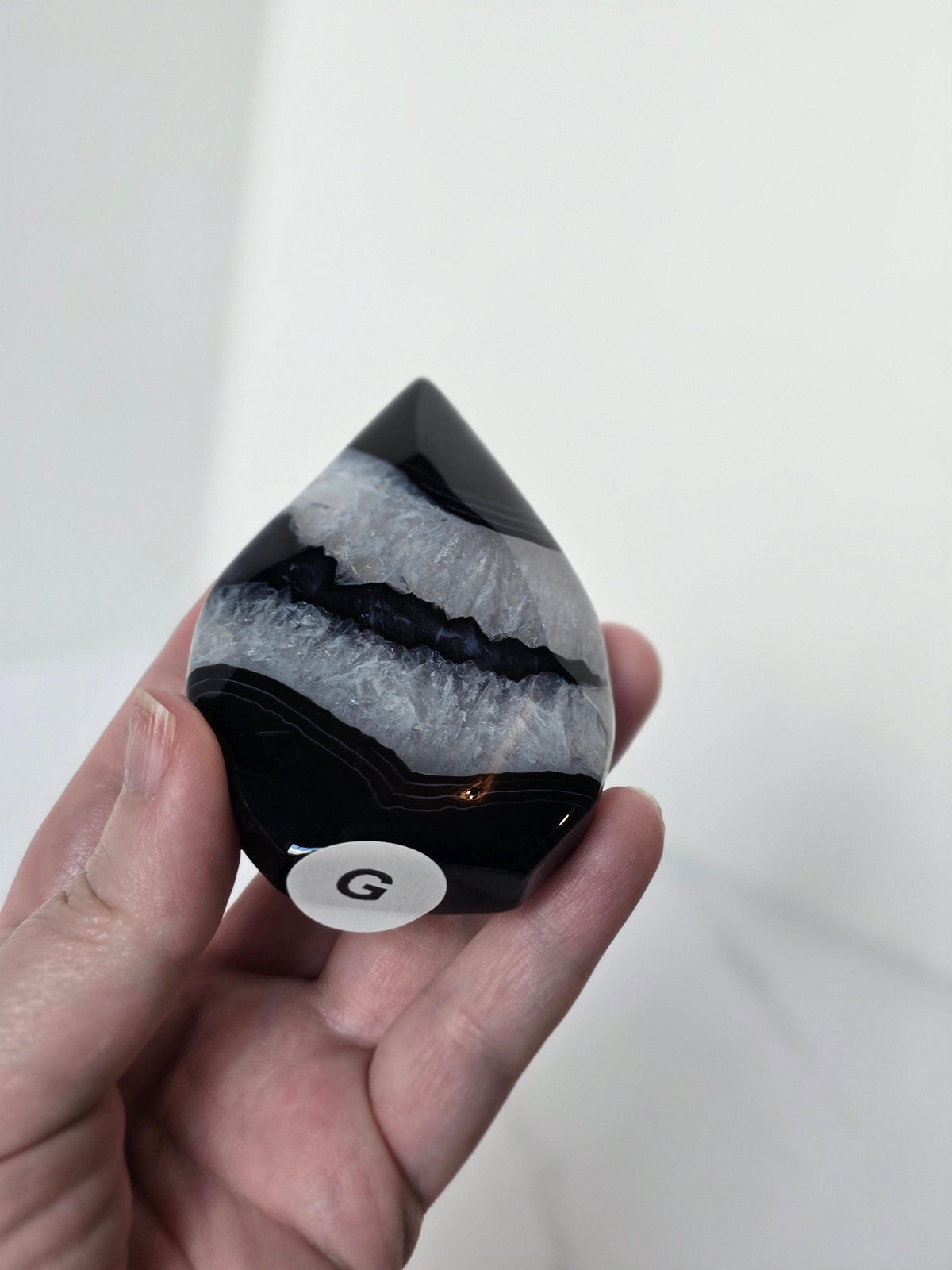 Black Banded Agate Teardrop - G