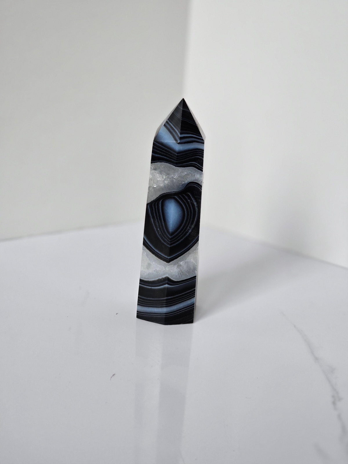 Black Banded Agate Tower - B