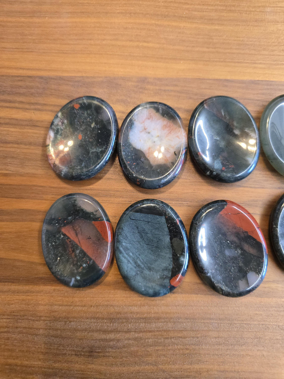 Bloodstone Worry Stone | 1.75" | Gray & Red Crystal | Pocket Crystals | ADHD Fidget | Intuitively Chosen