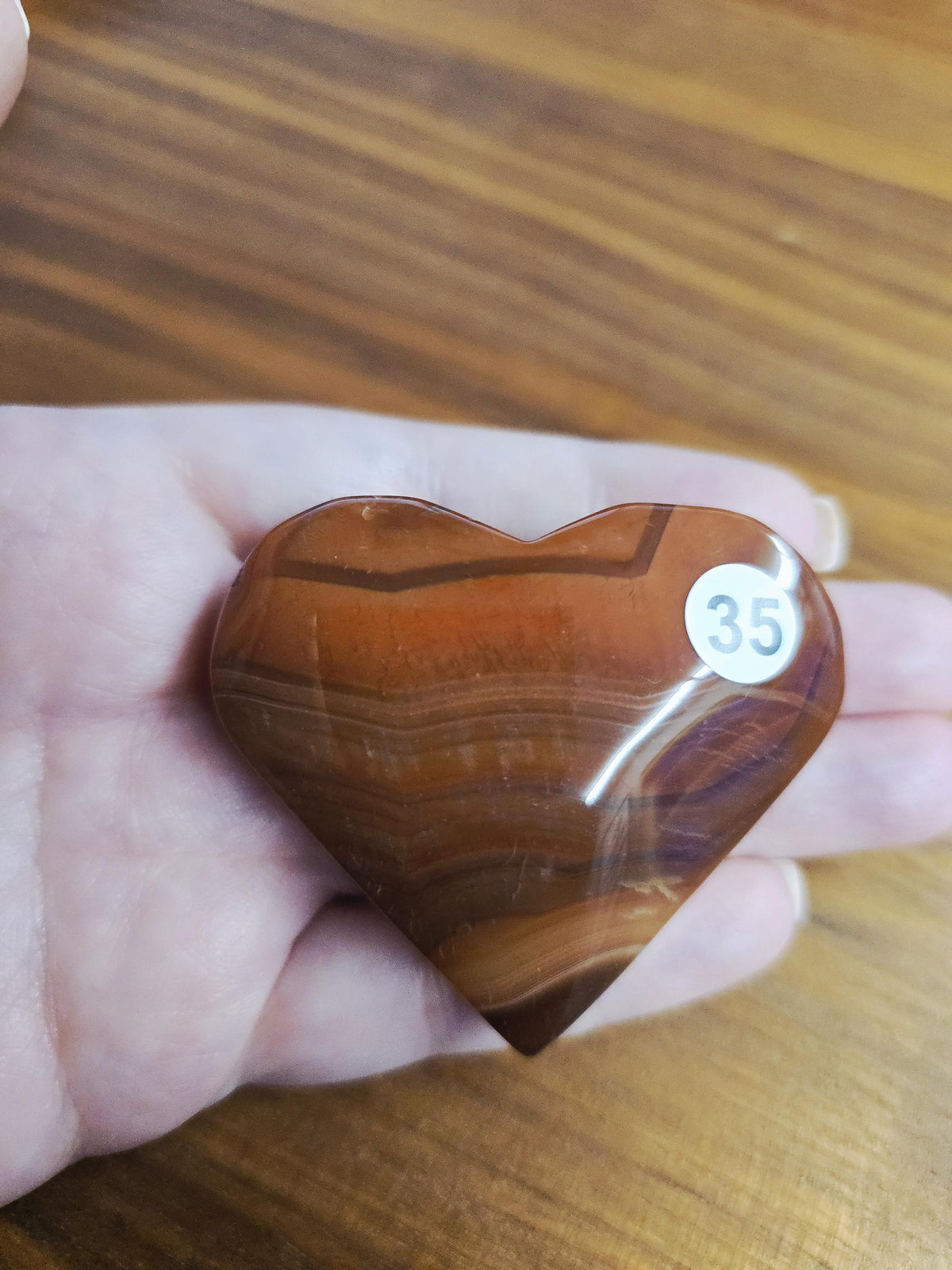 Inv - Carnelian Puffy Hearts | Red Banded Agate Crystals for Valentine Gifts | Pretty Sardonyx Stones for Christmas Stocking Stuffers
