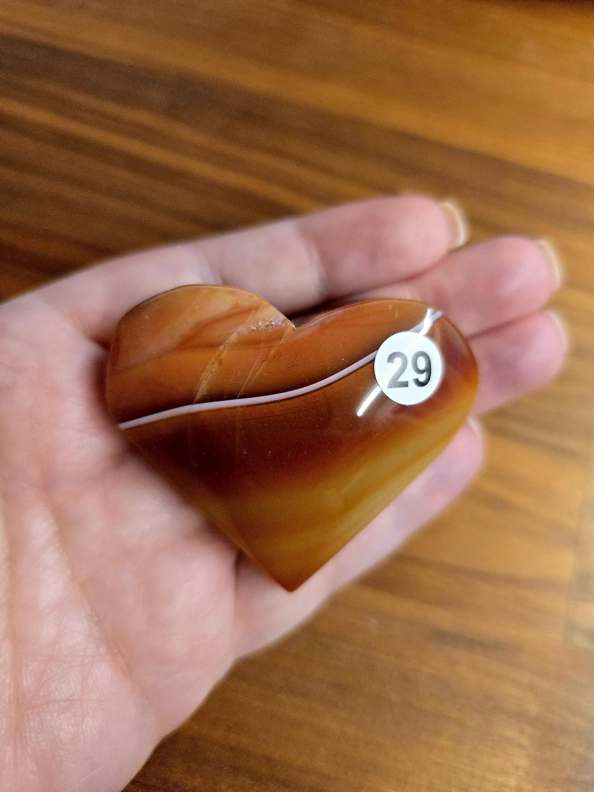 Inv - Carnelian Puffy Hearts | Red Banded Agate Crystals for Valentine Gifts | Pretty Sardonyx Stones for Christmas Stocking Stuffers