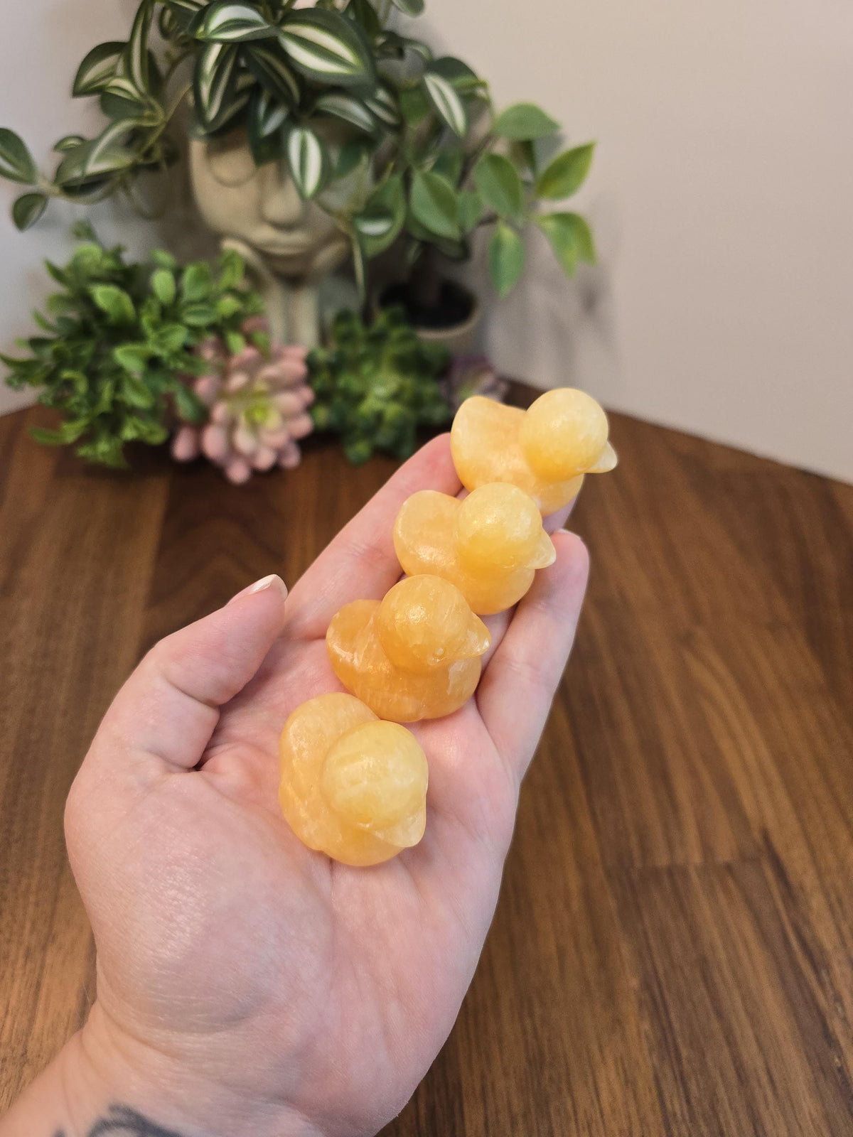 Inv - Yellow Calcite Duckies | Hand-Carved Crystal Mini Ducks for Cute Minis Collectors, Easter Baskets, or Spring Home Decor & Cutecore